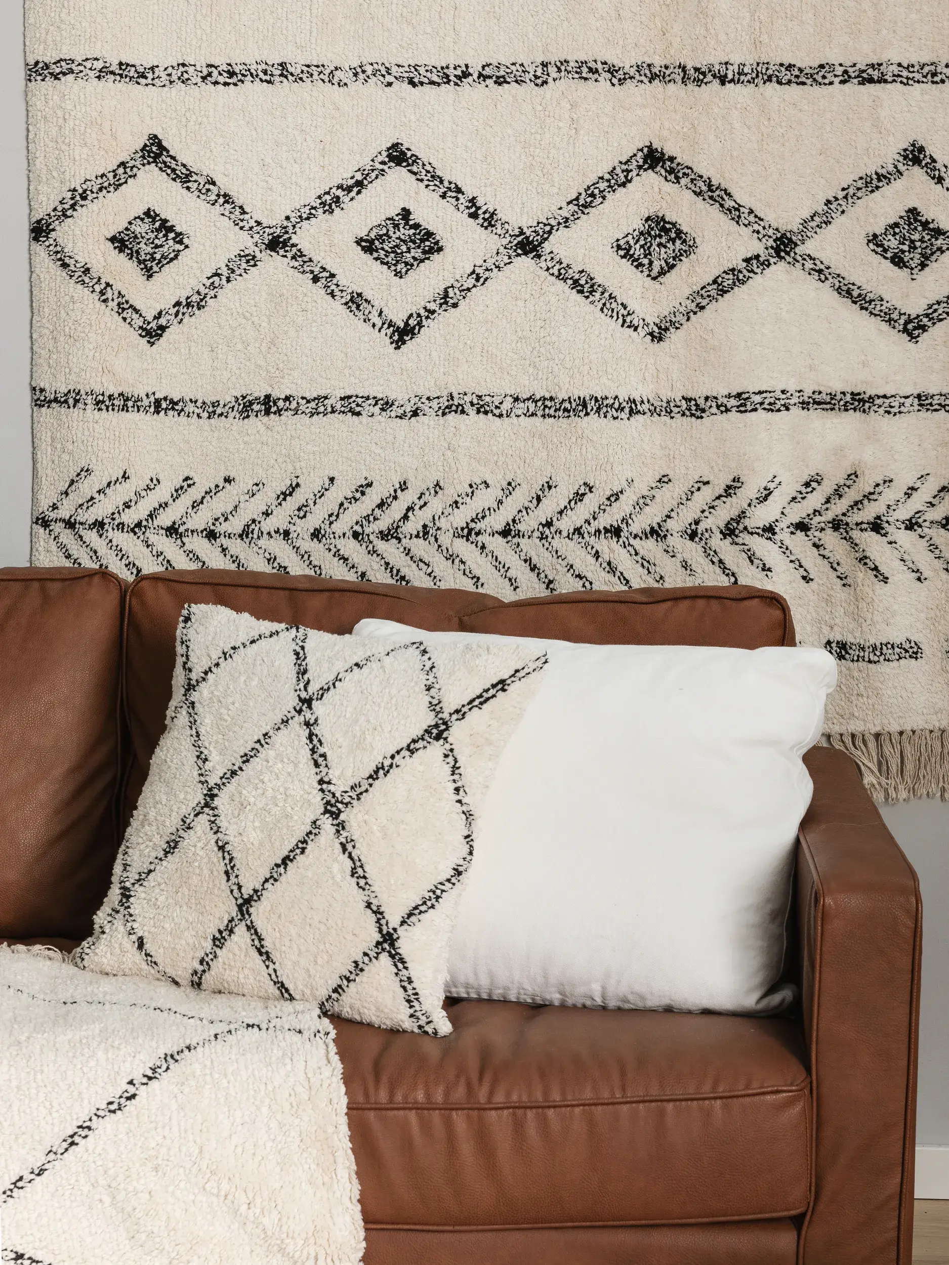 Rug made of 100% Baumwolle in Beige with a 100% Baumwolle high pile by benuta Nest