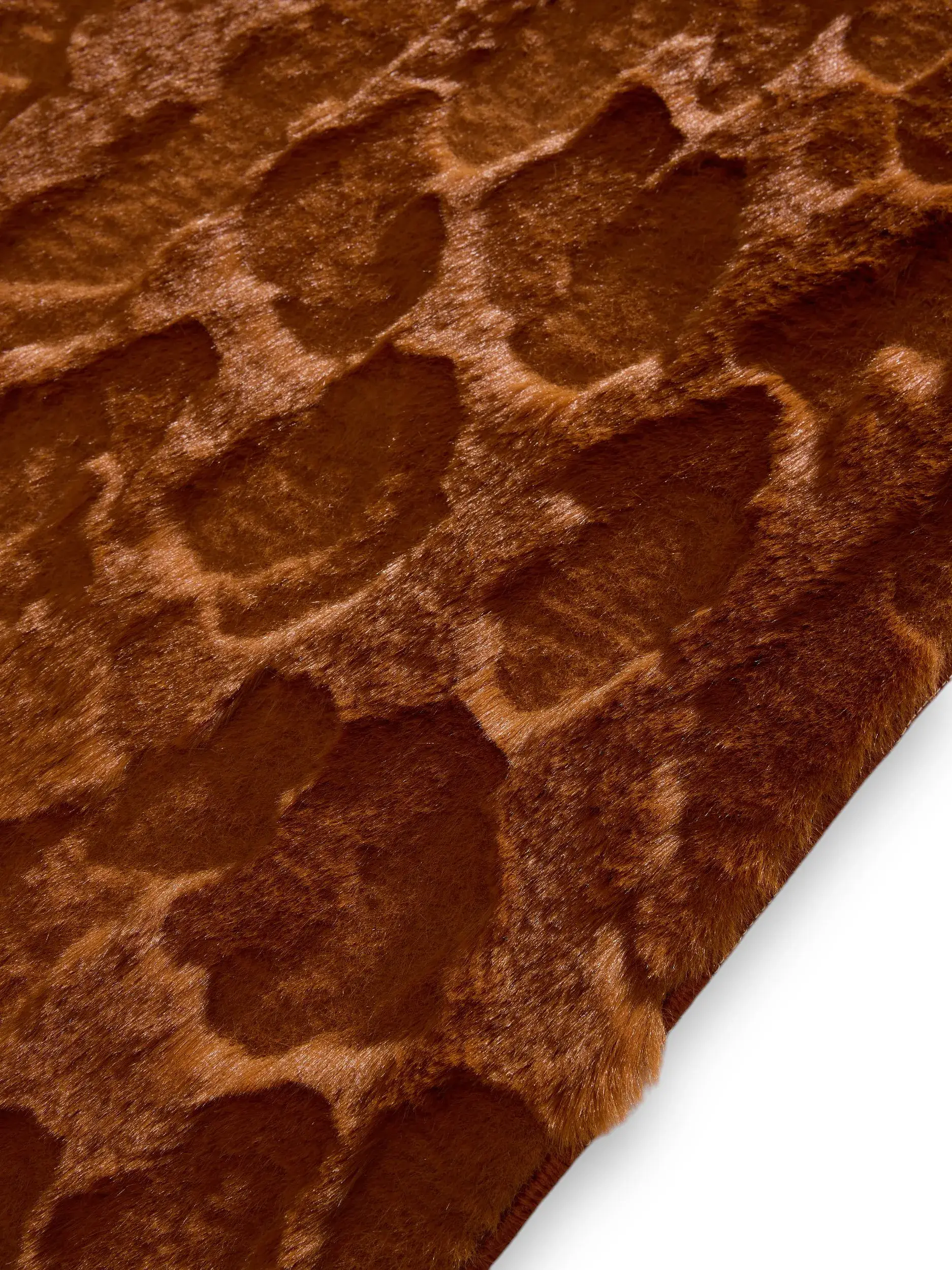 Rug made of 100% Polyester in Orange with a 100% Polyester high pile by benuta Pop