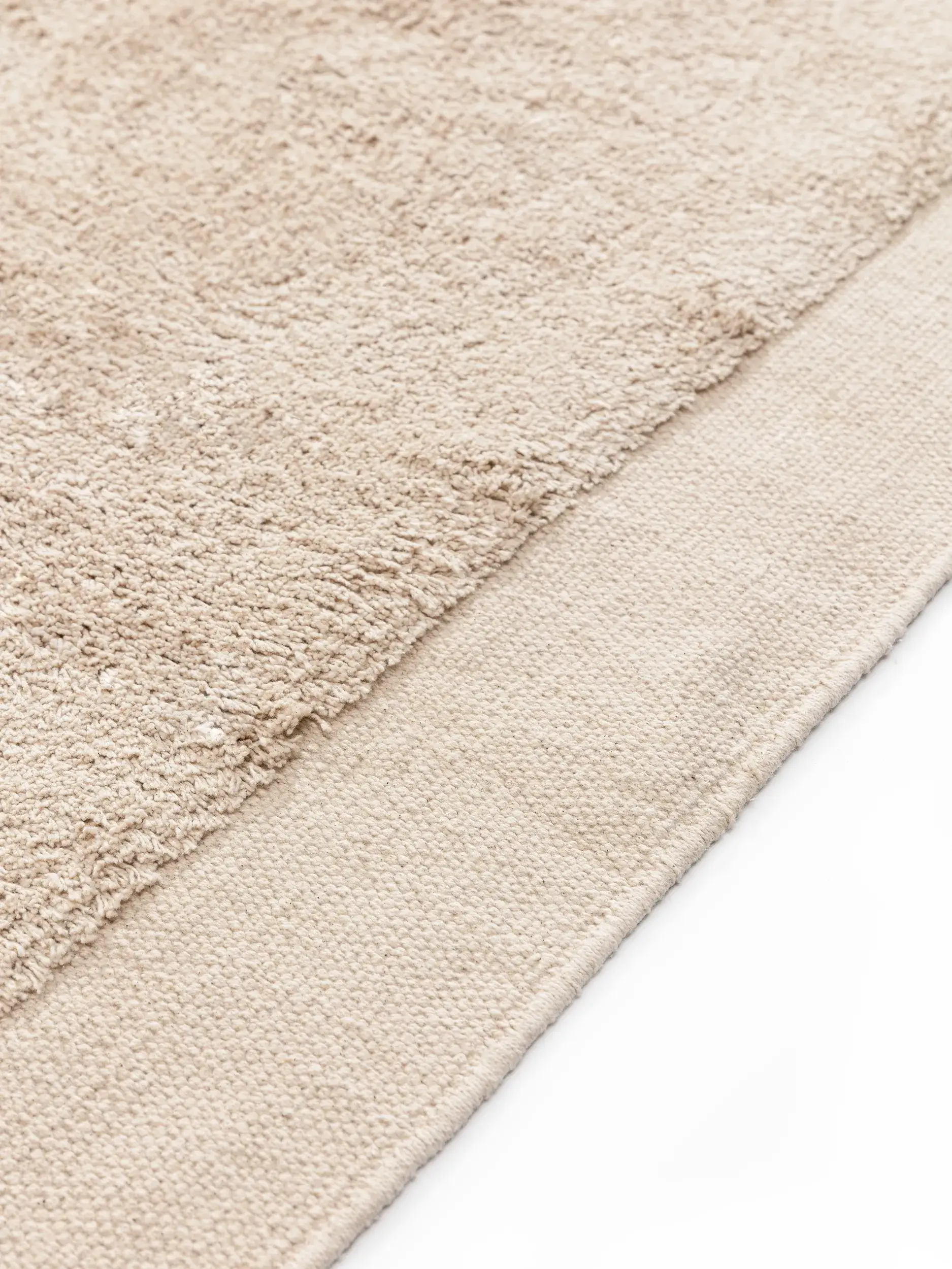 Teppich aus 100% Bio Baumwolle in Beige mit 100% Bio Baumwolle hohem Flor von benuta Pop