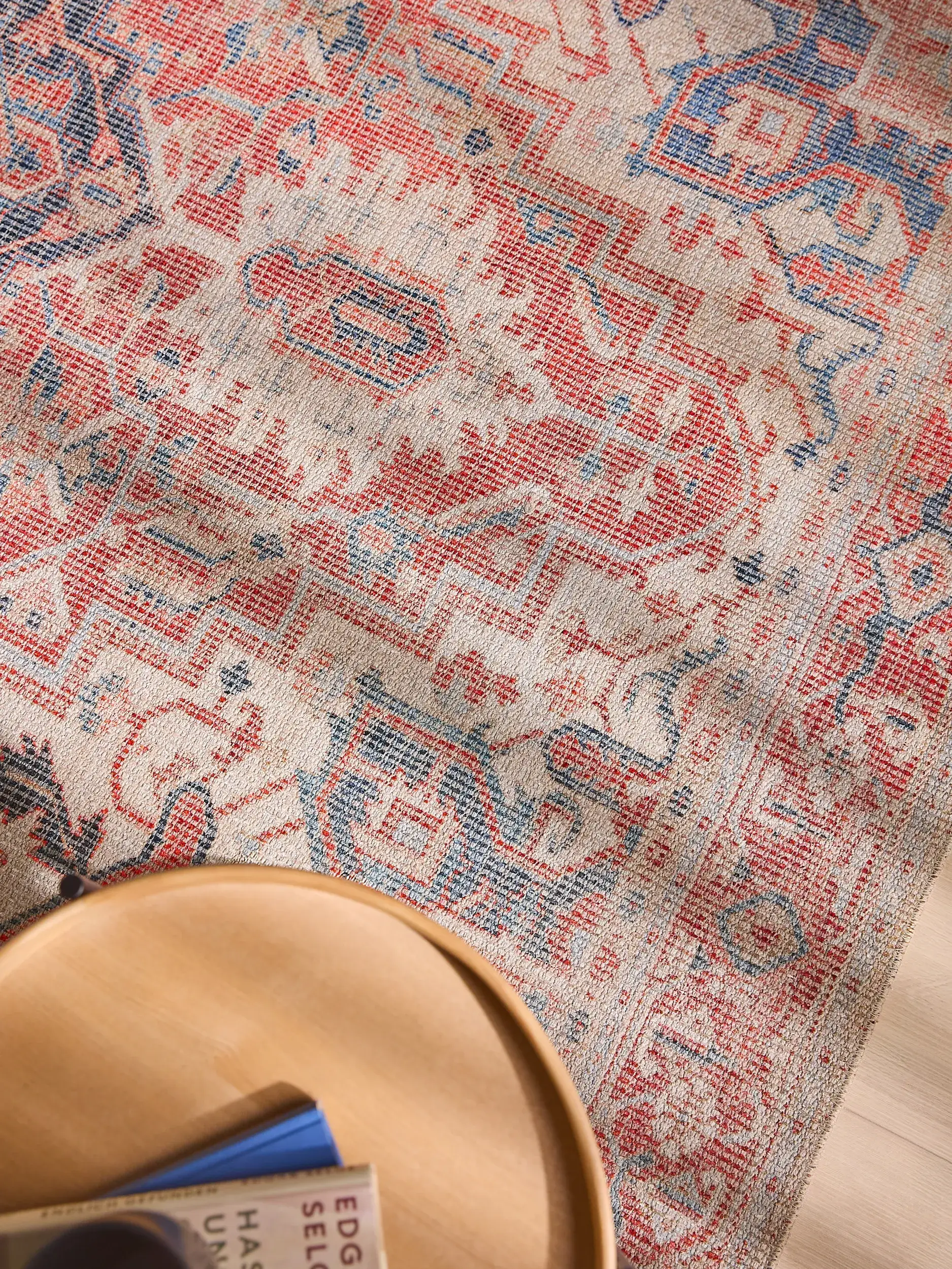 Teppich aus 50% Polyester, 50% Polycotton in Rot mit 50% Polyester, 50% Polycotton hohem Flor von benuta Nest