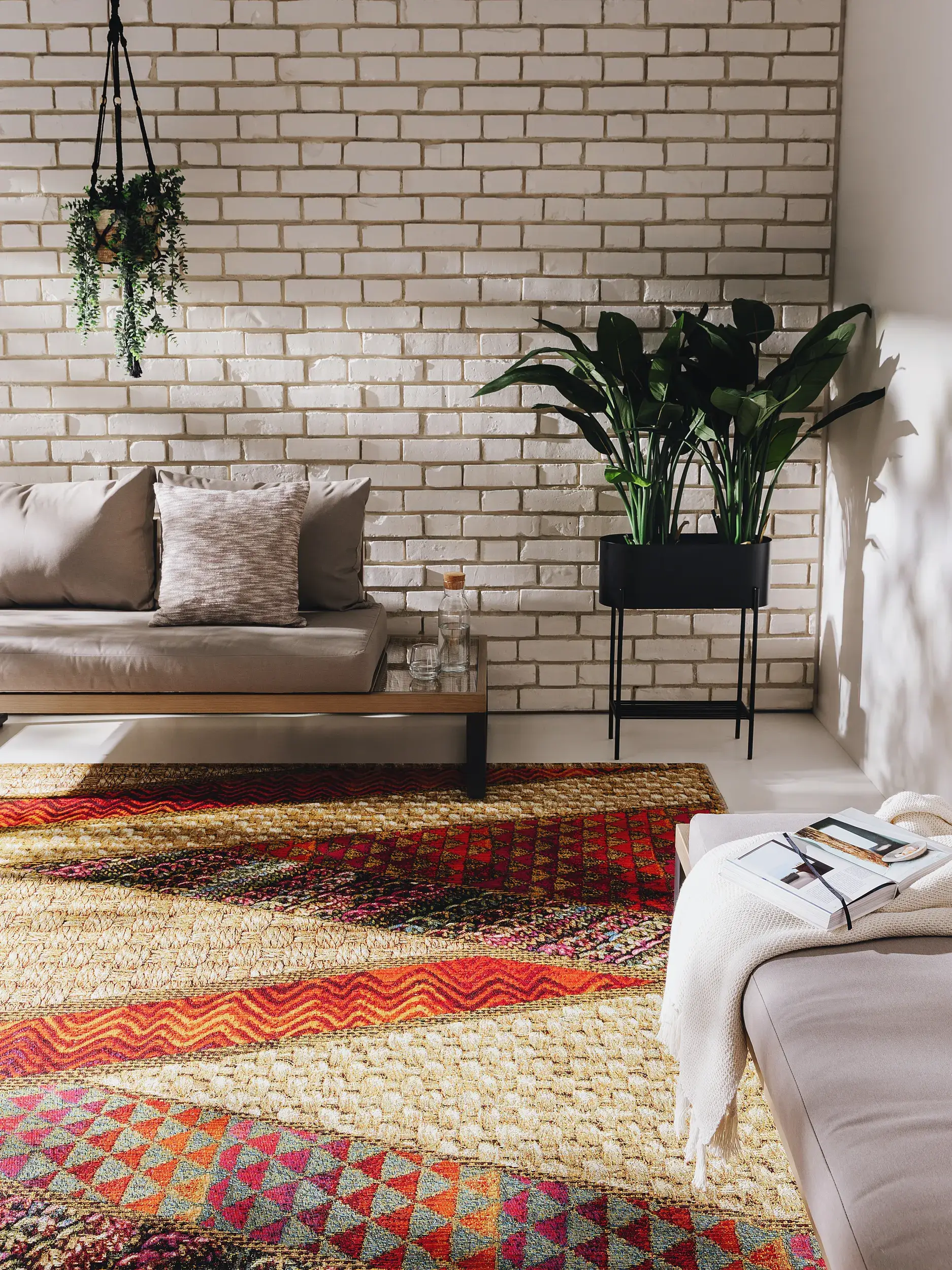 Rug made of 76% Polypropylen, 24% Polyester in Beige with a 76% Polypropylen, 24% Polyester high pile by benuta Nest