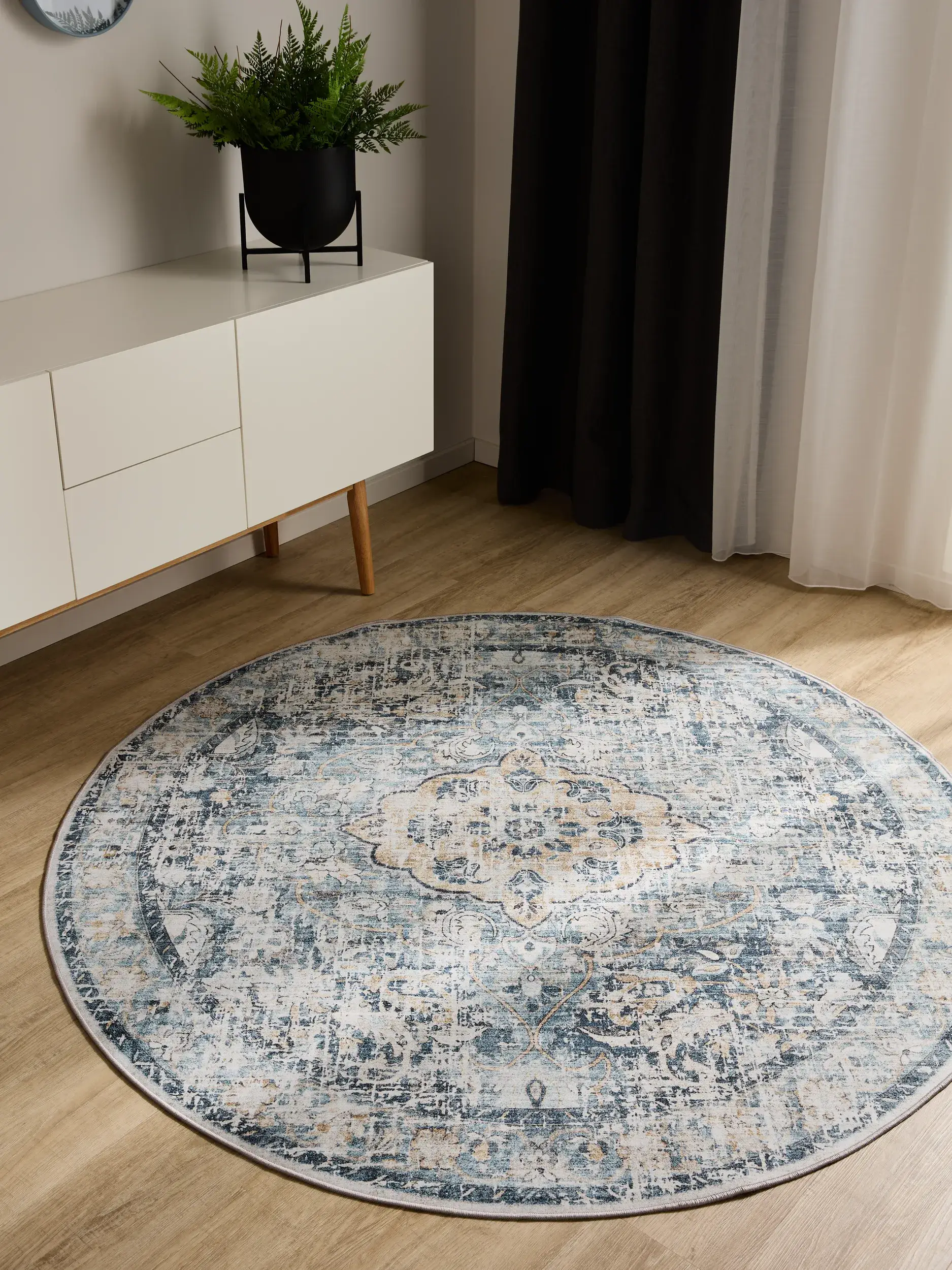 Koberec z 100% Polyester v Blau s vlasem výšky 100% Polyester od benuta Basic