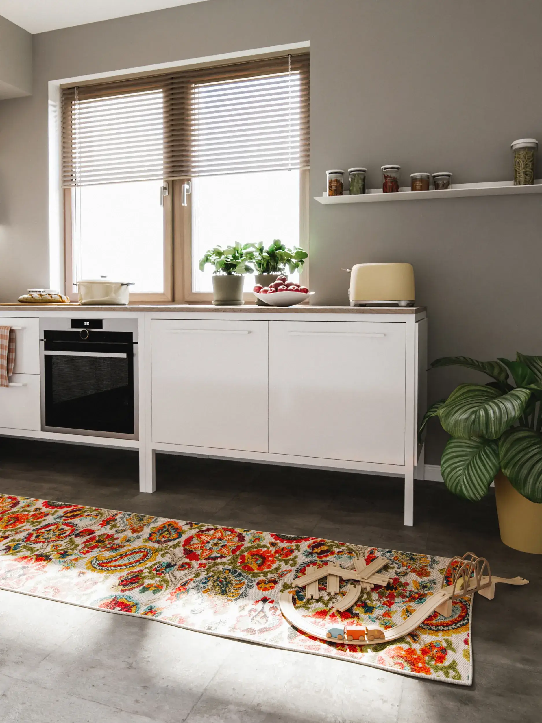 Teppich aus 100% Polypropylen in Multicolor mit 100% Polypropylen hohem Flor von benuta Nest