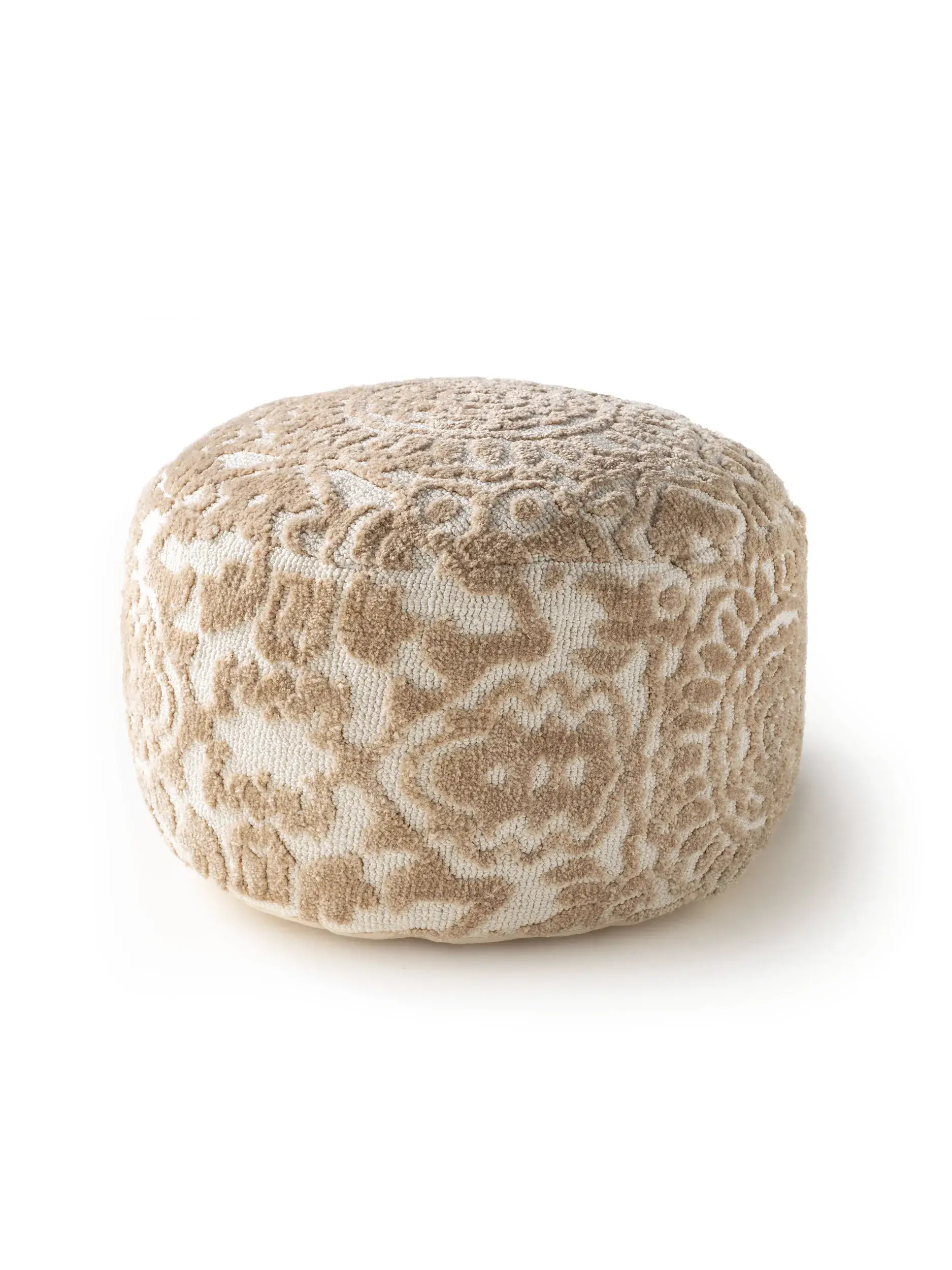 Pouf Elias Beige im Design Orientalisch aus 100% Polyester (Mikrofaser) von benuta Nest