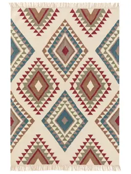 Handgewebter Kelim Zalan Multicolor/Blau