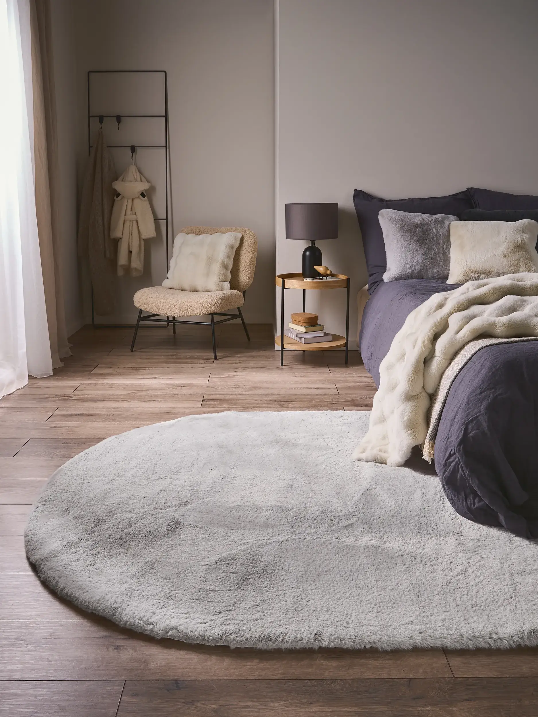 Teppich Dave aus 100% Polyester in Grau von benuta Nest