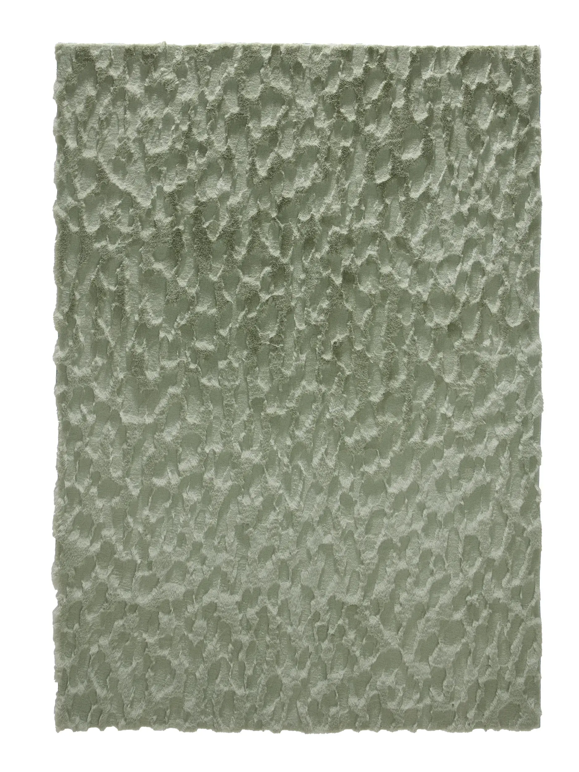Rug made of 100% Polyester in Green with a 100% Polyester high pile by benuta Pop