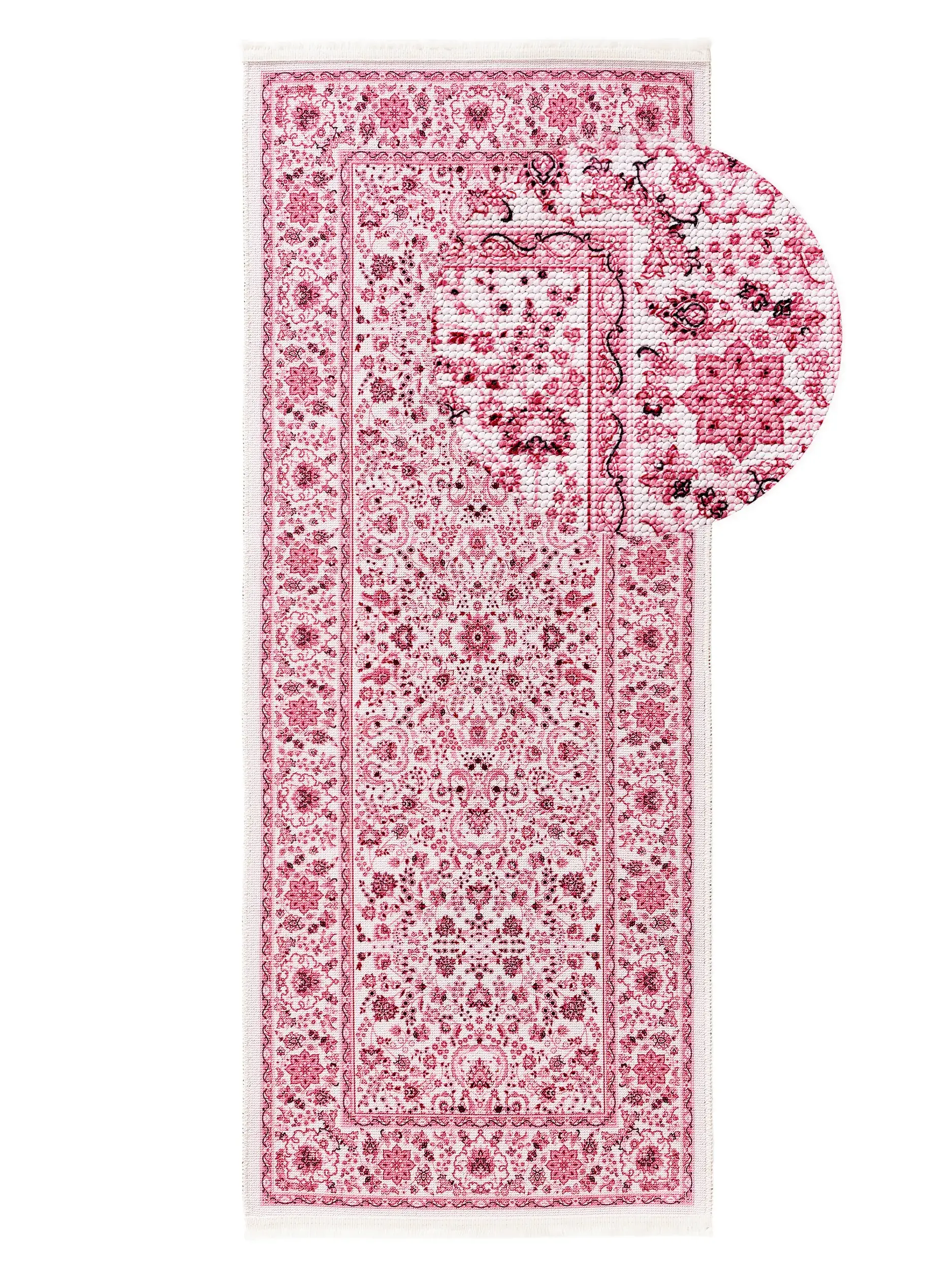 Rug made of 70% Polyester, 30% Baumwolle in Rosa with a 70% Polyester, 30% Baumwolle high pile by benuta Pop