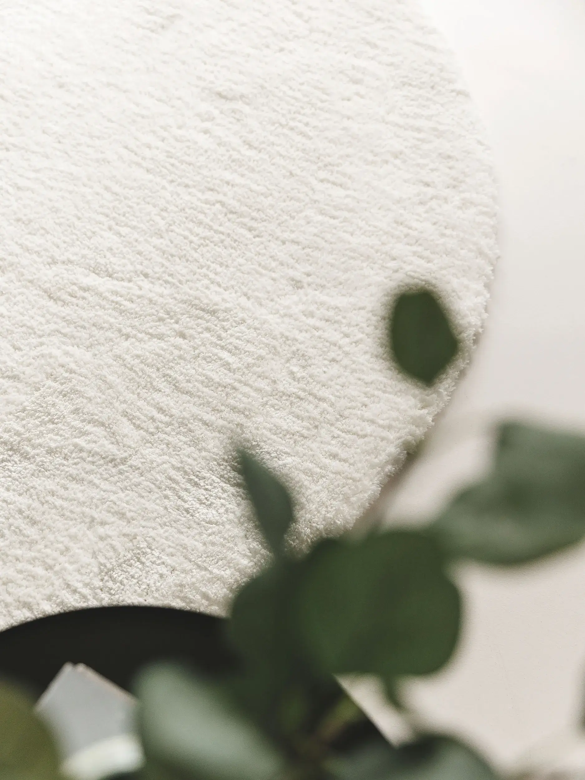 Teppich aus 100% Polyester in Weiß mit 100% Polyester hohem Flor von benuta Nest