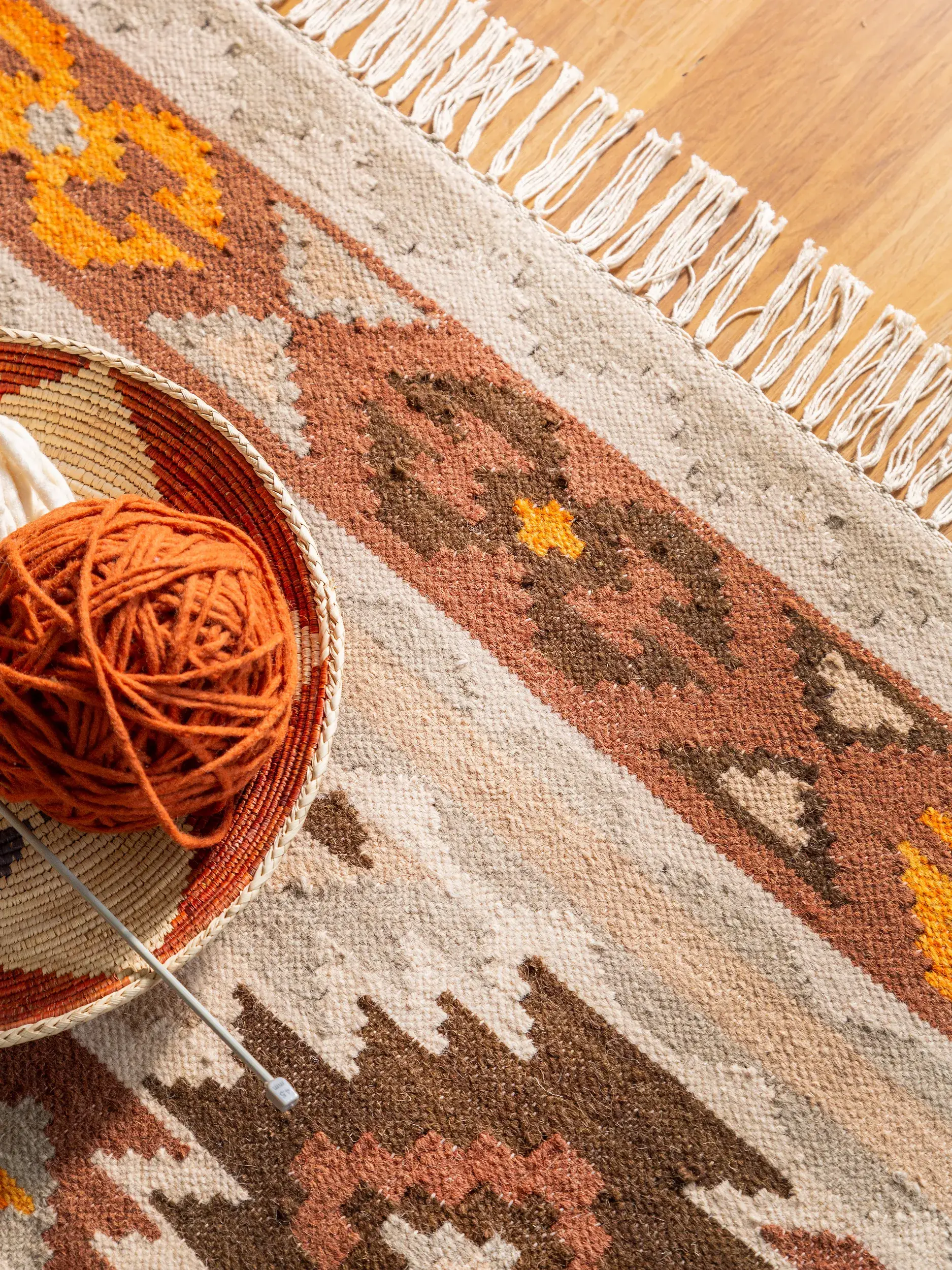 Teppich aus 90% Wolle, 10% Baumwolle in Multicolor mit 90% Wolle, 10% Baumwolle hohem Flor von benuta Pure