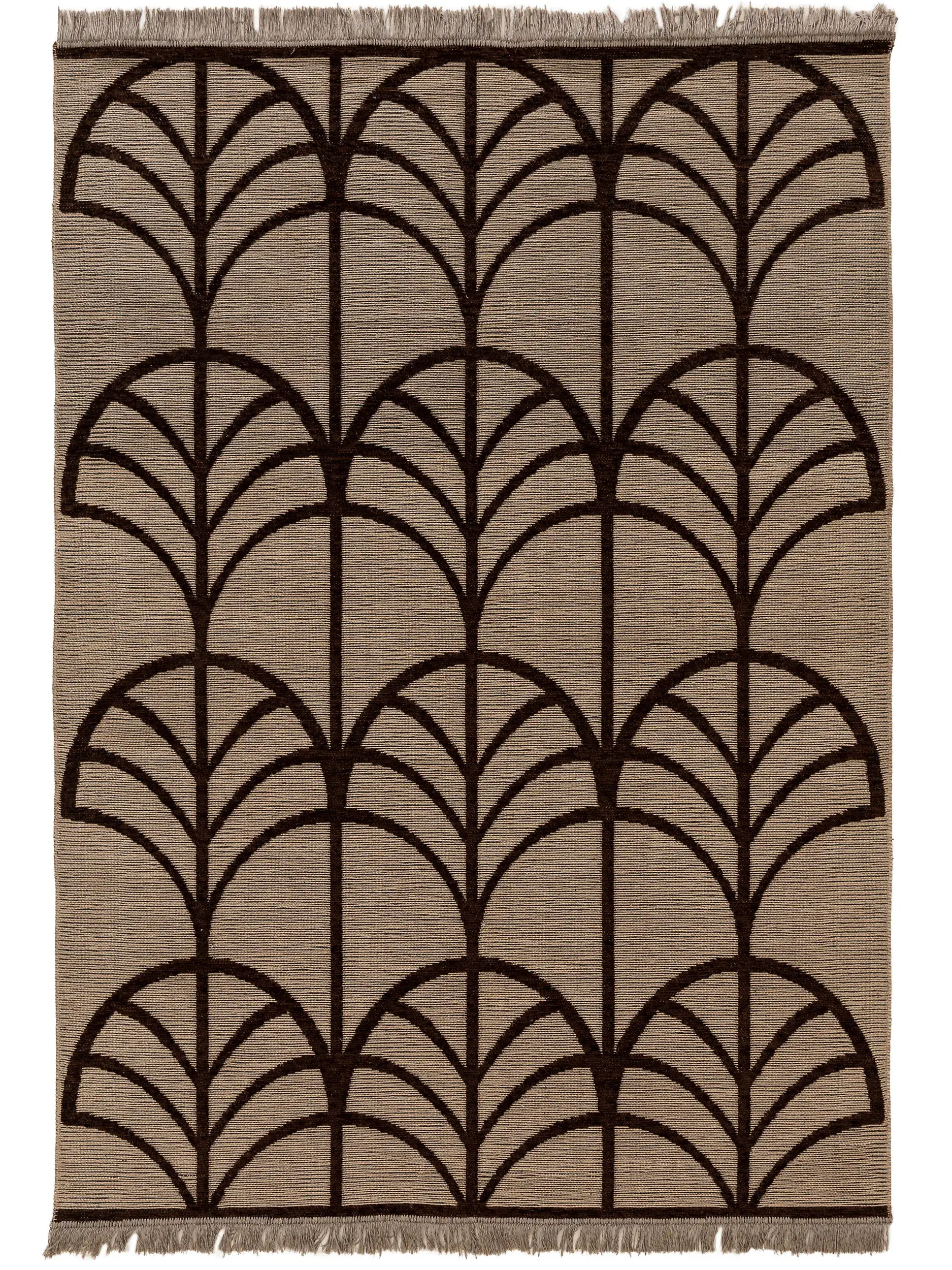 Rug made of 55% Cotton (recycled), 30% Jute, 15% Polyester in Beige with a 55% Cotton (recycled), 30% Jute, 15% Polyester high pile by benuta Pure