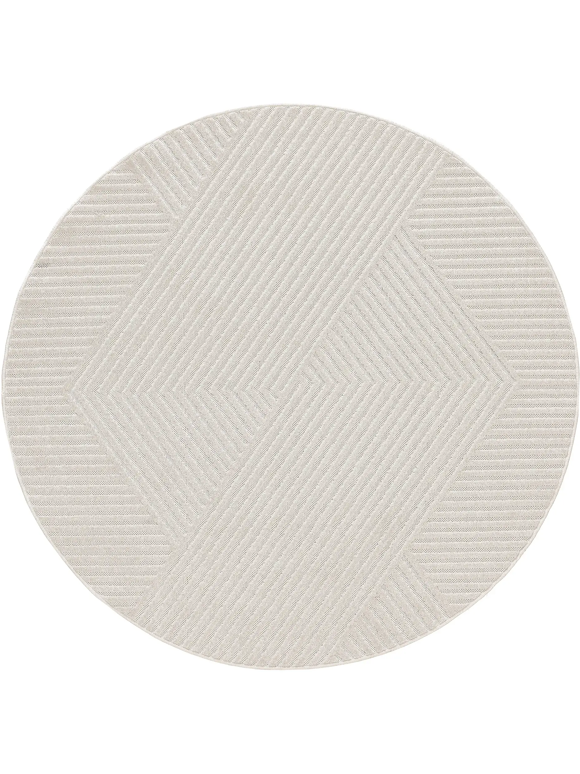 Alfombra de exterior & interior redonda Mars Crema de 