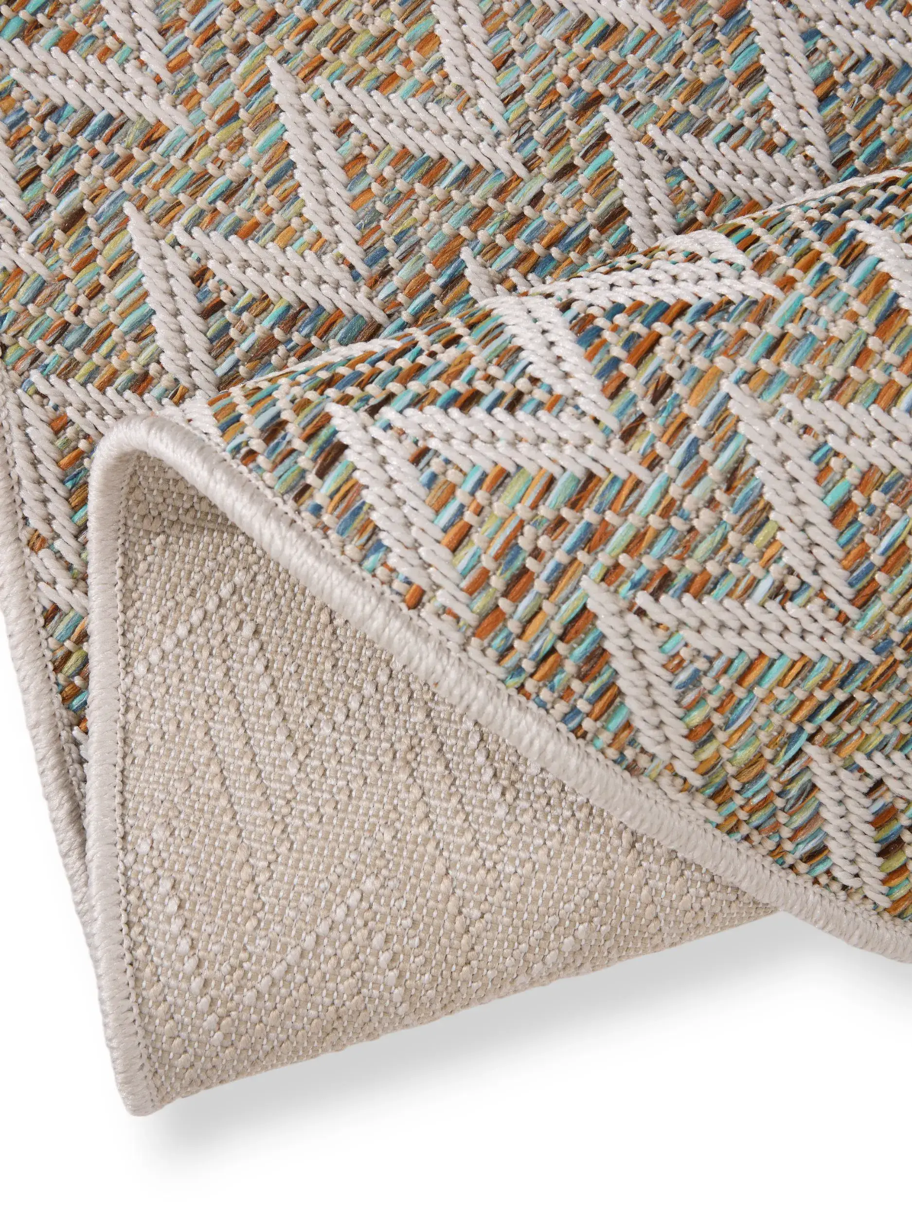 Rug made of 100% Polypropylen in Blue with a 100% Polypropylen high pile by benuta Nest
