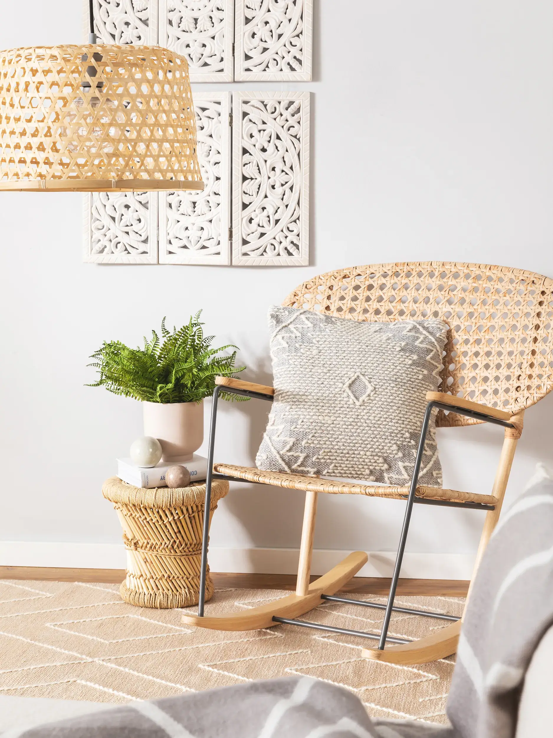 Housse de coussin Sydney Gris clair en motif Abstrait en 60% Coton, 40% Laine de benuta pure