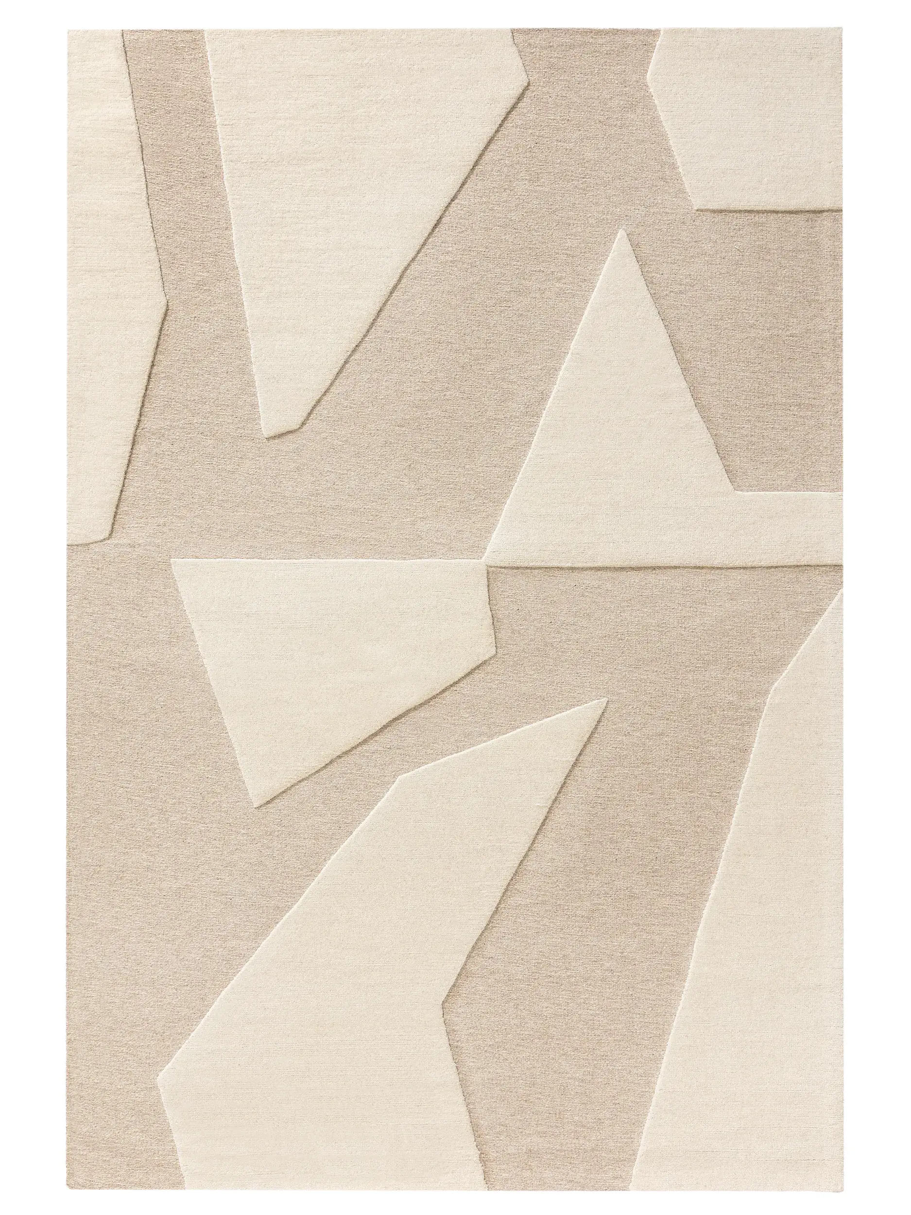 Rug made of 80% Wolle, 20% Baumwolle in Beige with a 80% Wolle, 20% Baumwolle high pile by benuta Pure