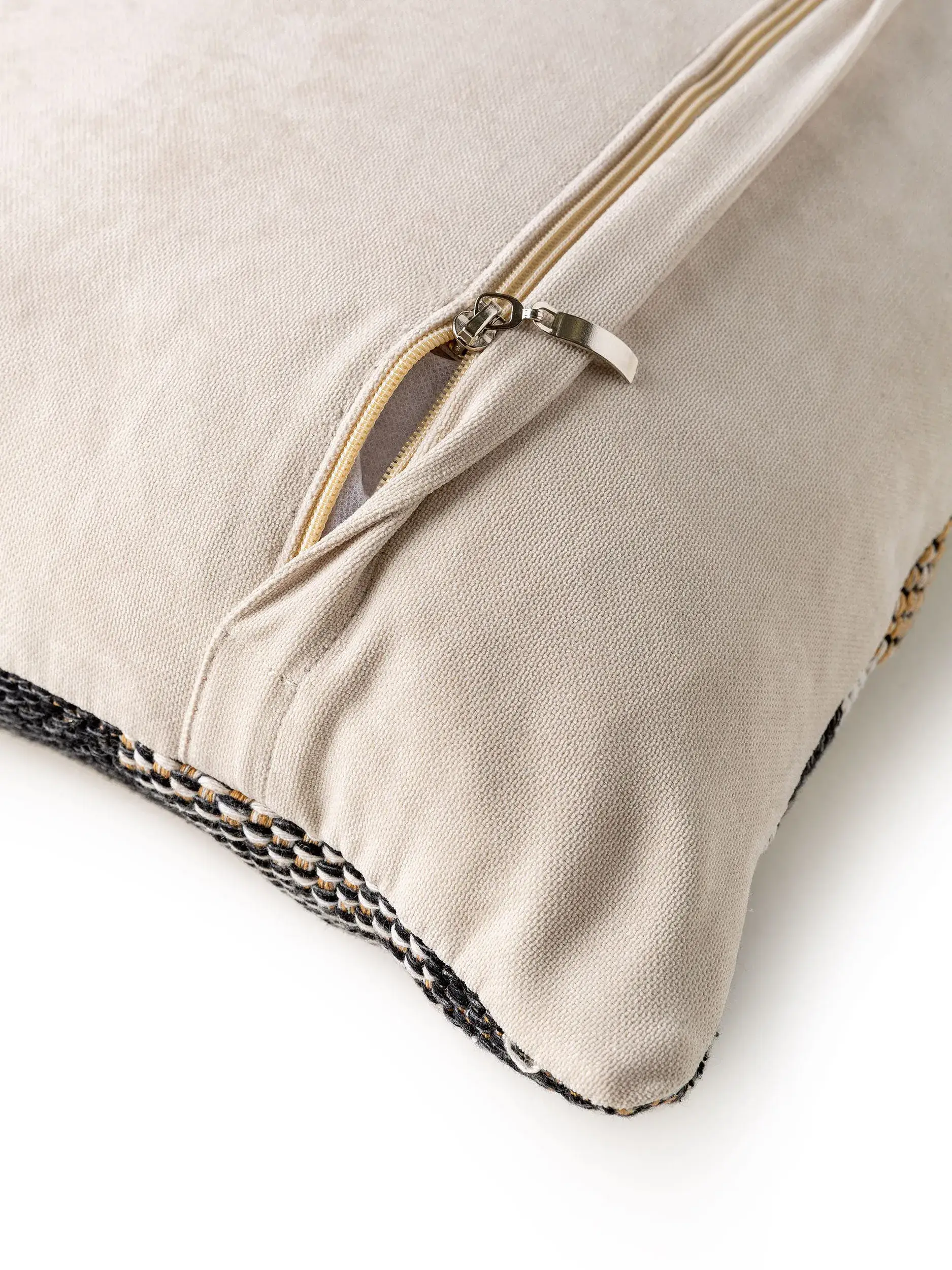 Kissenbezug Barca Beige/Schwarz com design Abstrakt em 100% bavlna da benuta Nest