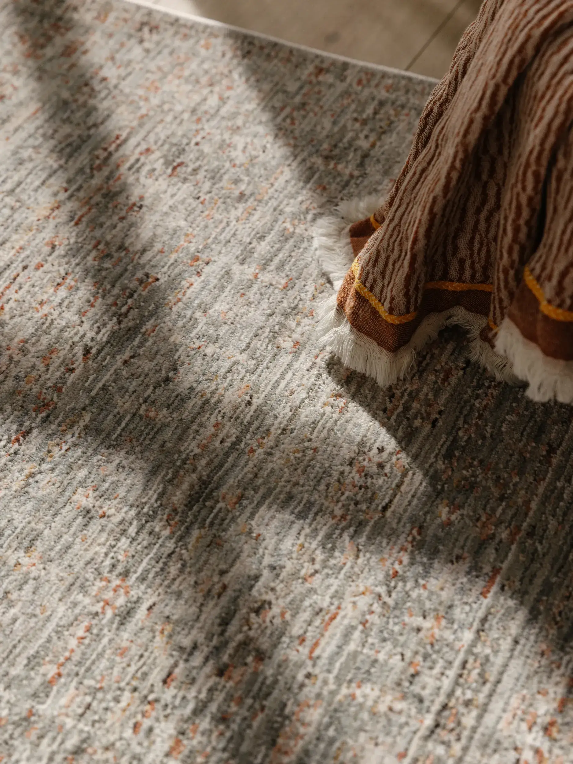 Rug made of 100% Polyester in Grey with a 100% Polyester high pile by benuta Nest