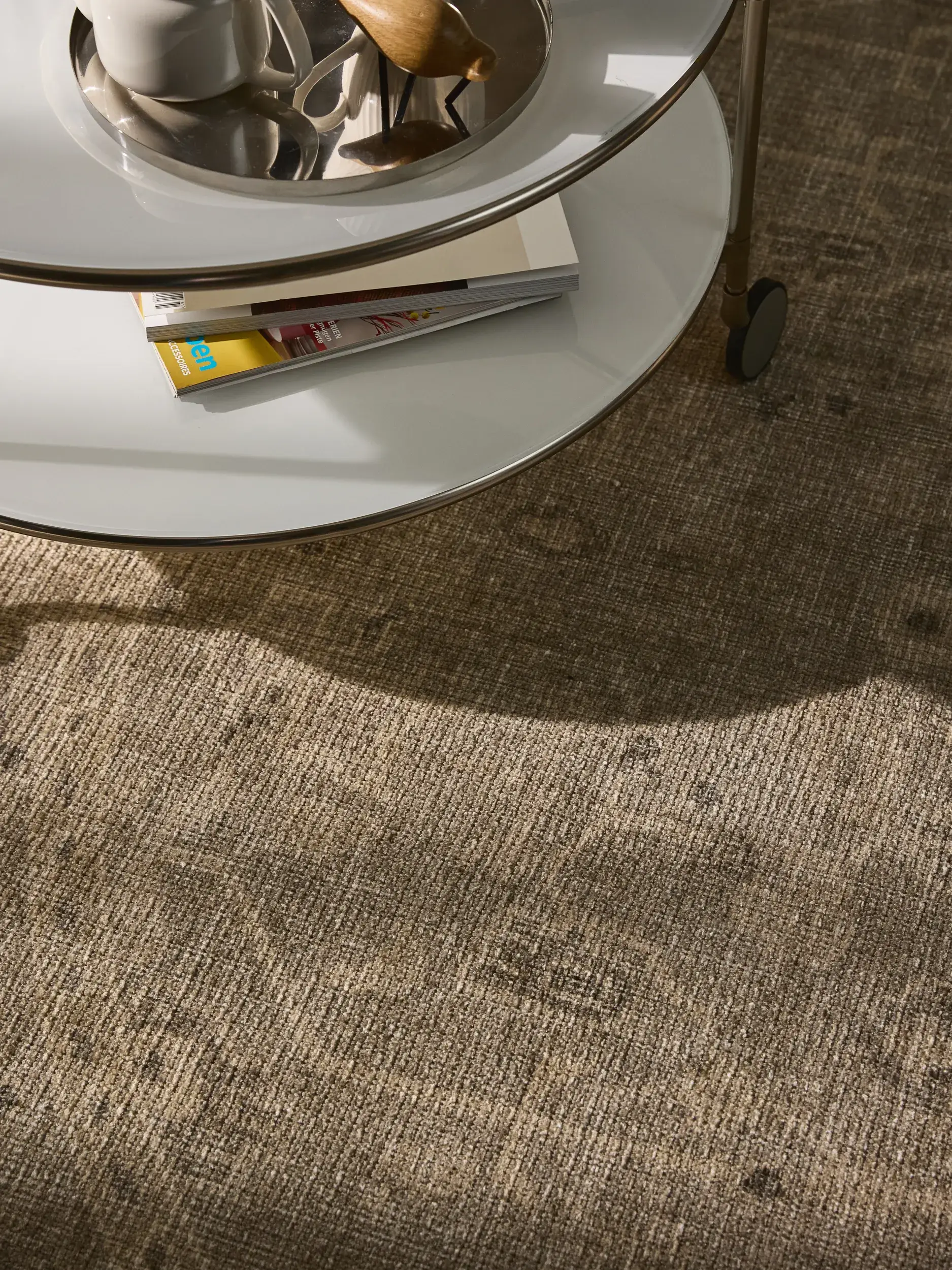 Teppich aus 50% Polyester, 50% Polycotton in Grau mit 50% Polyester, 50% Polycotton hohem Flor von benuta Nest