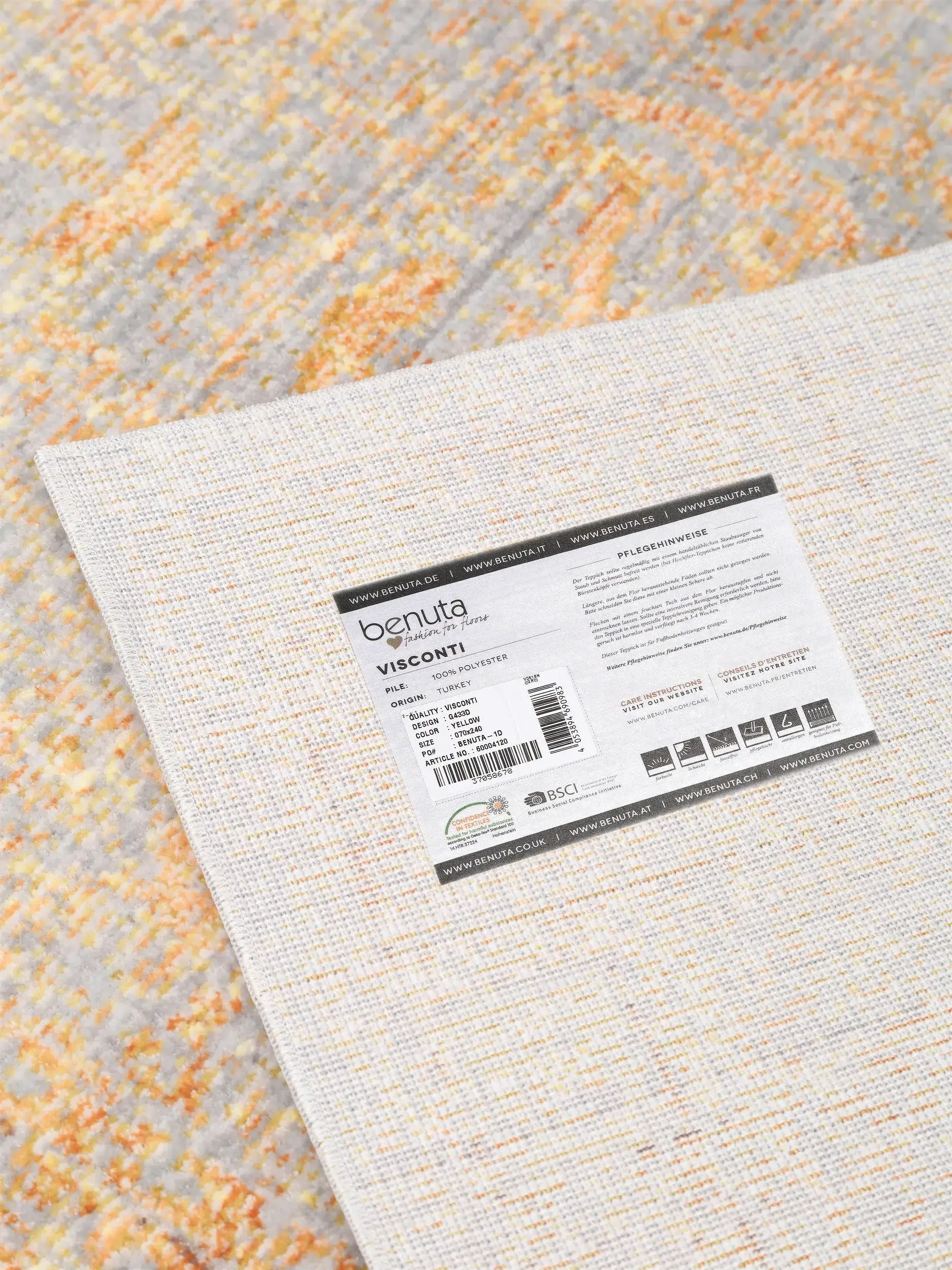 Teppich Visconti aus 100% Polyester in Gelb von benuta