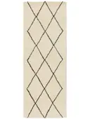Wollteppich Läufer Berber Cream