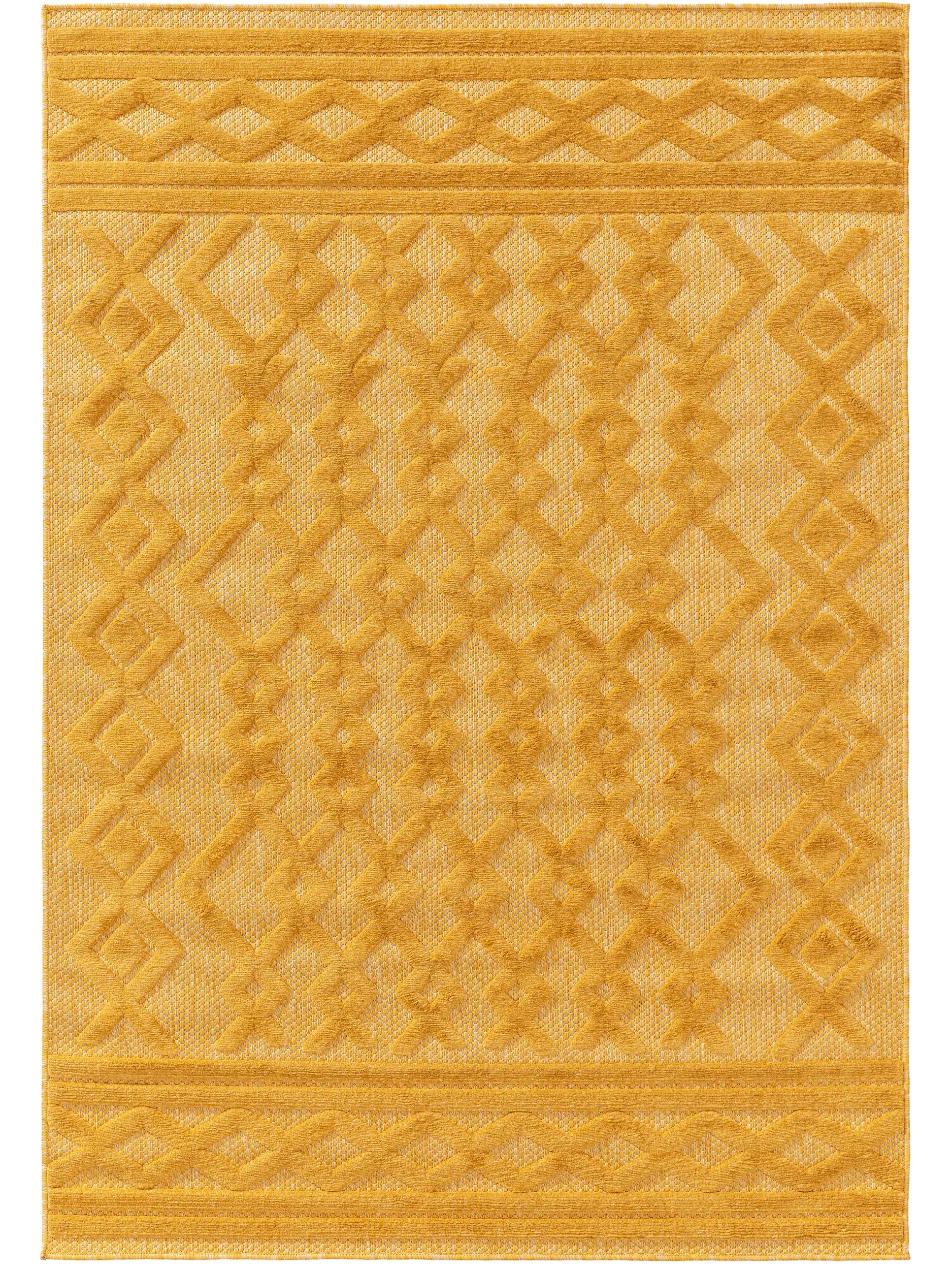 Tapis en 100% Polypropylène en Jaune avec une pile de 100% Polypropylène de hauteur de benuta nest