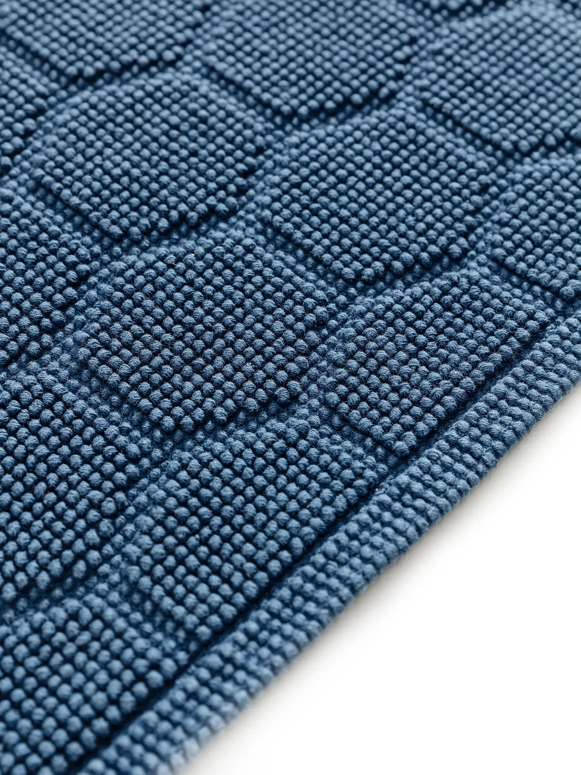 Badmat Jojo Donkerblauw in Effen-ontwerp van 100% Katoen door benuta nest