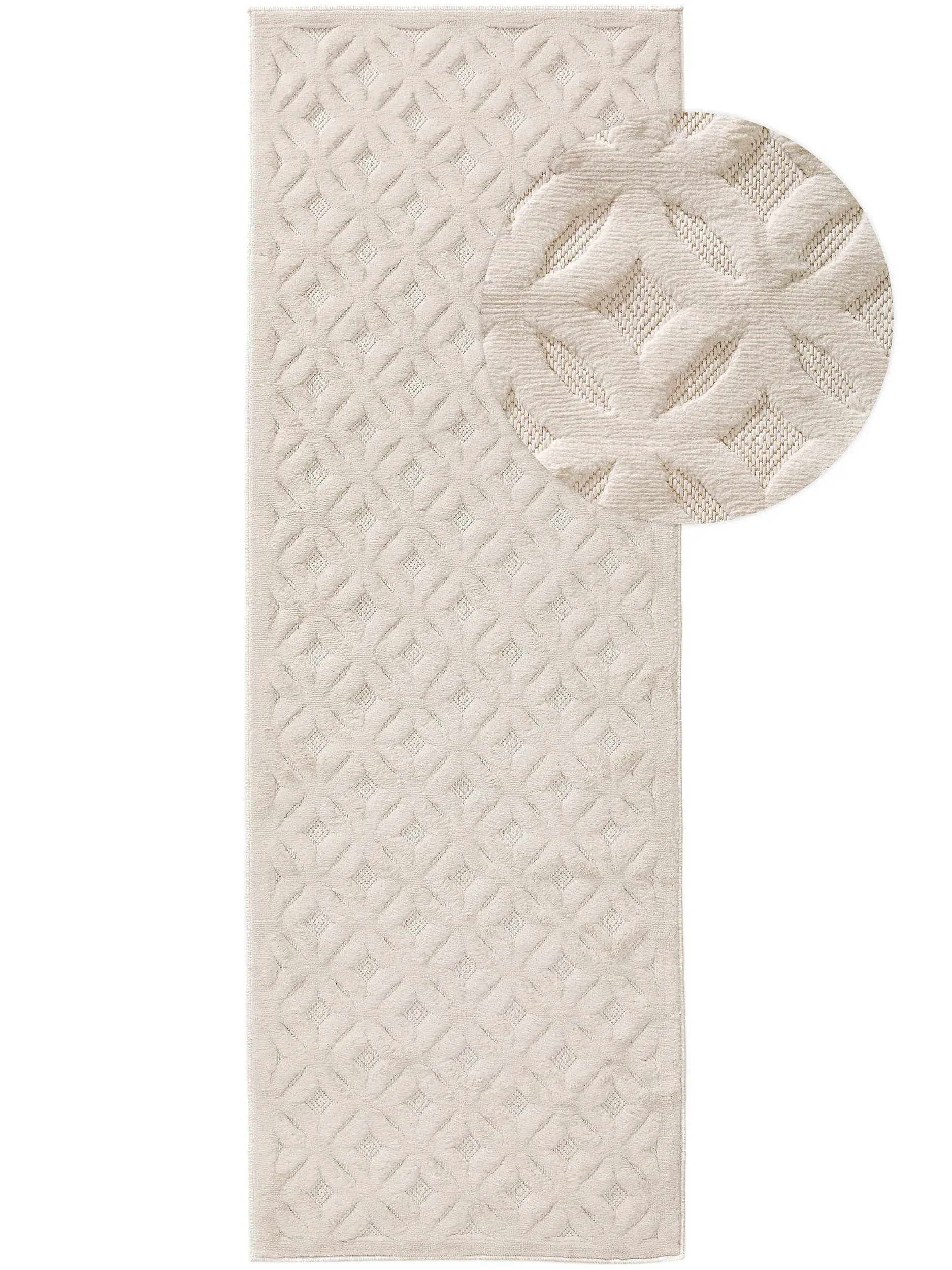 Matta av 100% Polypropen i Beige med 100% Polypropen hög lugg från benuta nest