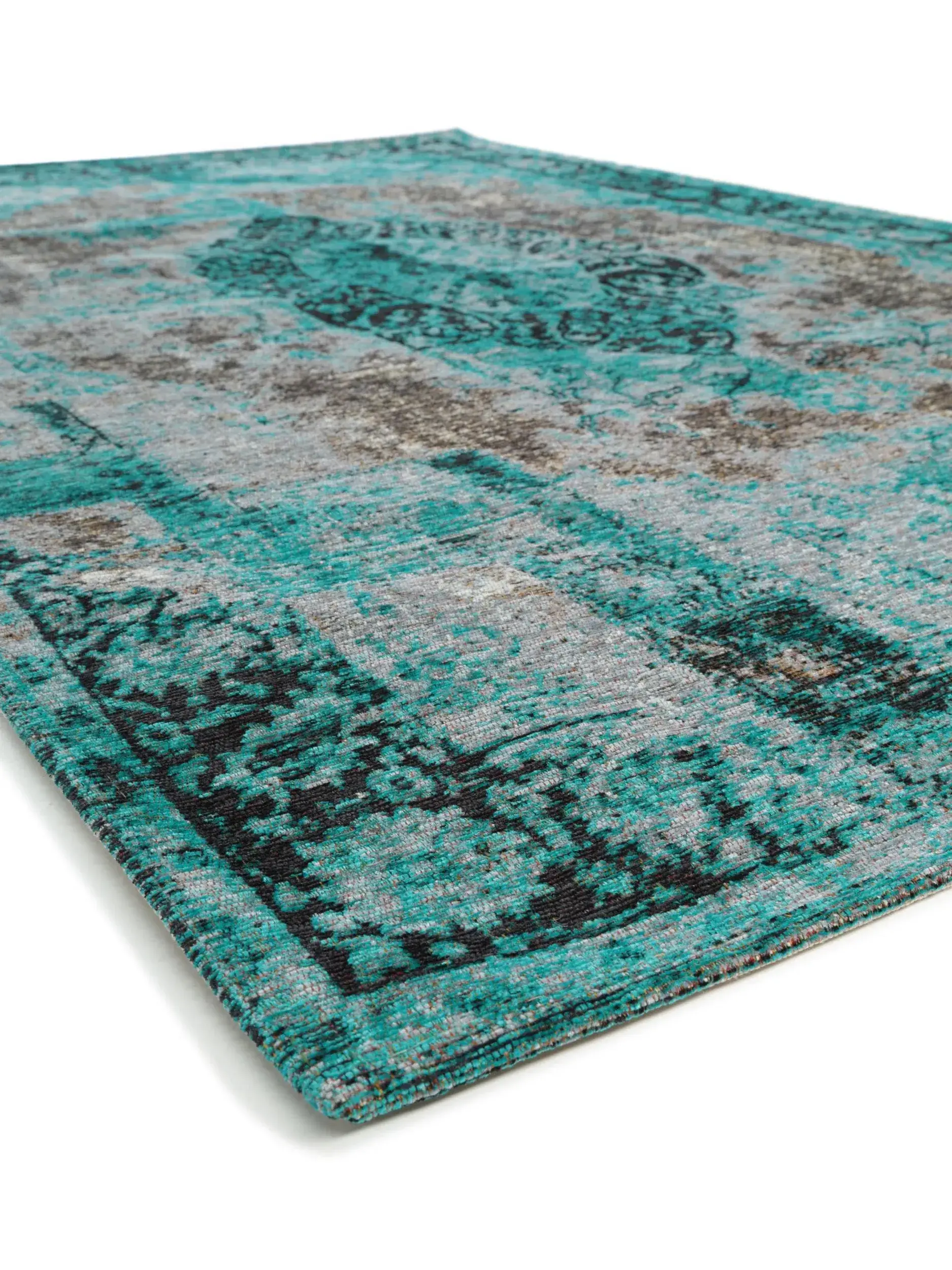 Alfombra de 74% Poliéster, 25% Algodón, 1% Látex en Turquesa con un pelo de {{Placeholder_Pile Height}} de altura de benuta POP