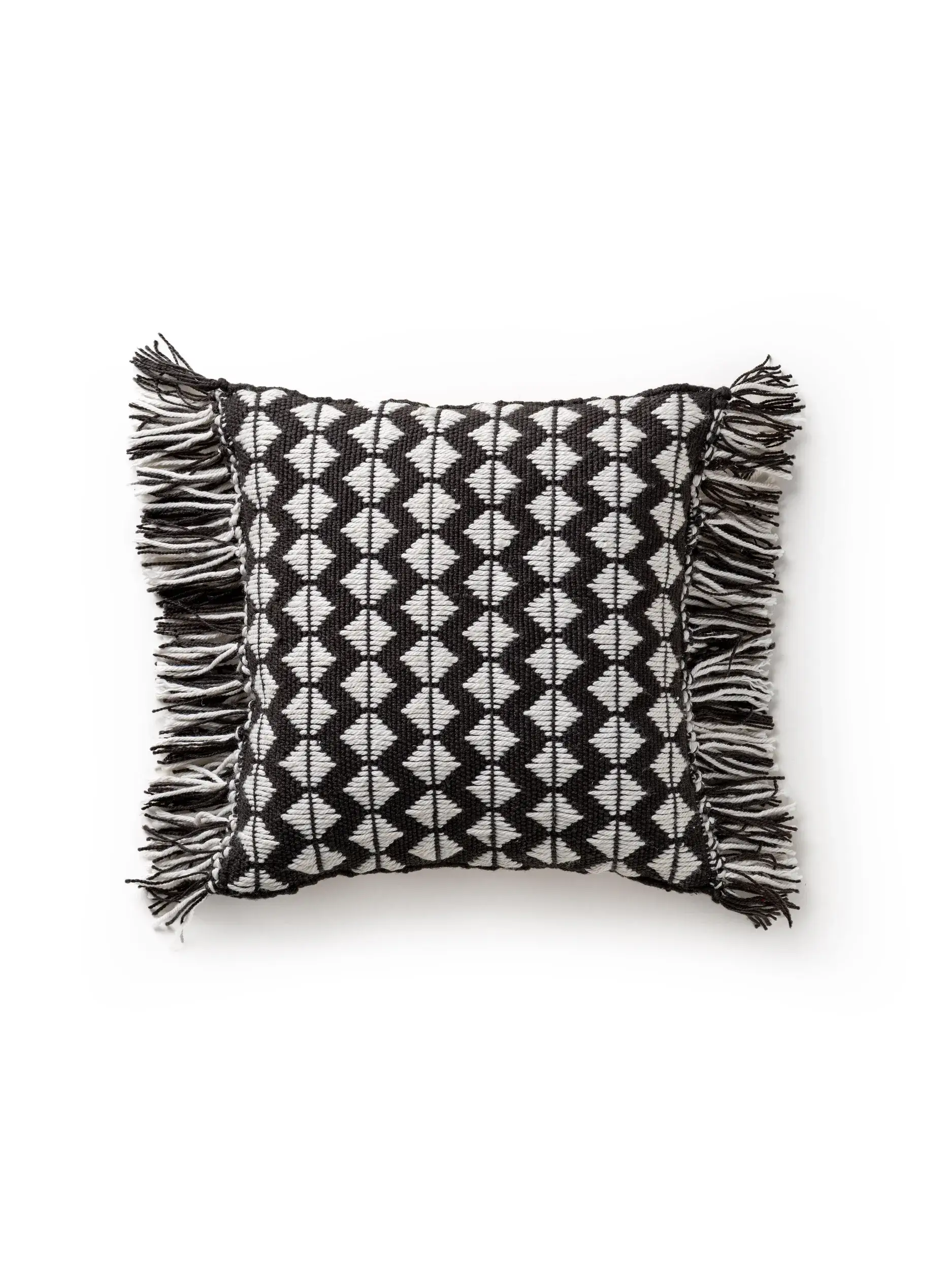 In- & Outdoor Kissen Morty Schwarz/Weiß im Design Geometrisch aus 100% Polyester (recyceltes PET) von benuta Pure