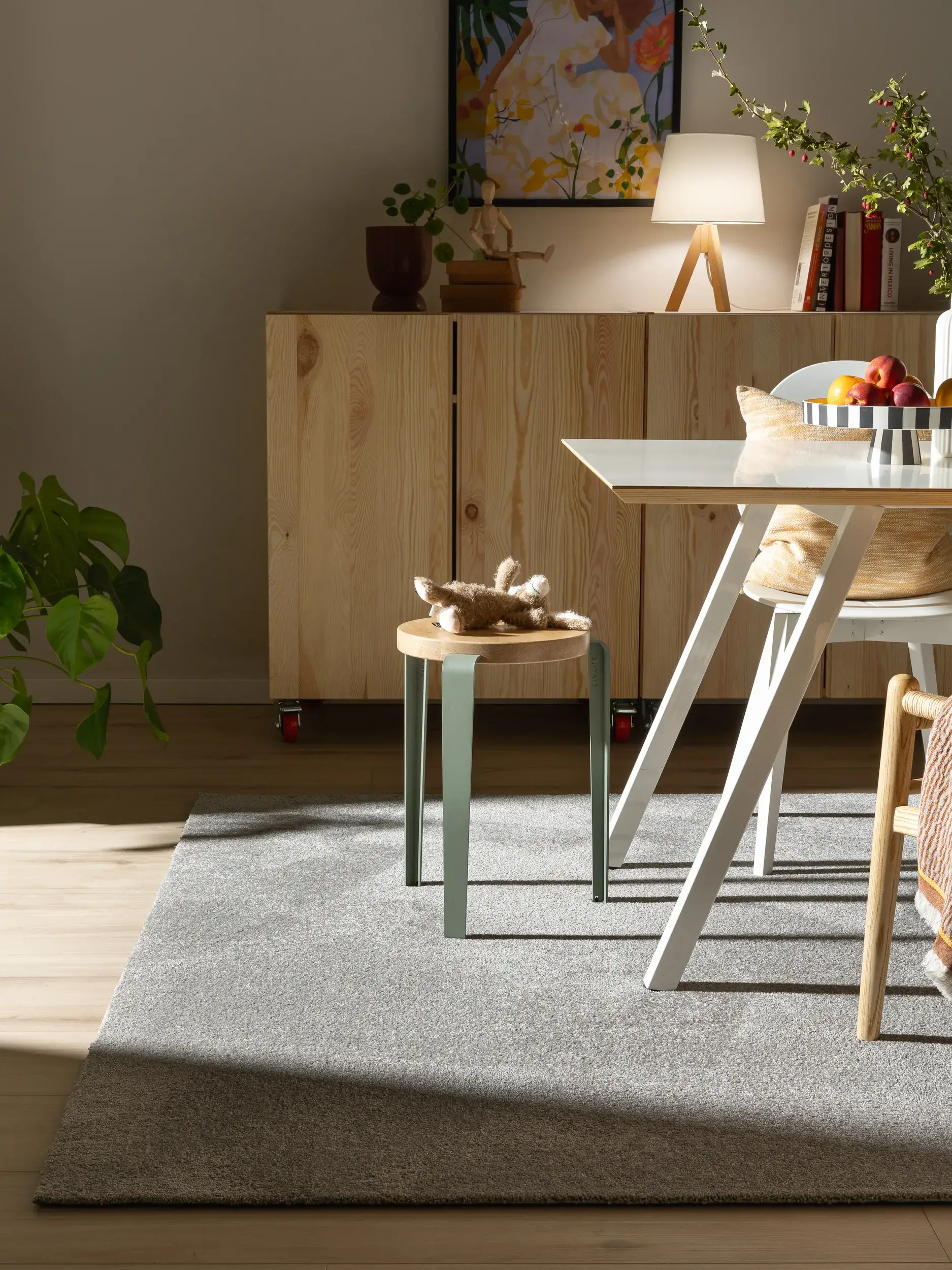 Teppe av 100% Polyester (30% recycelt) i Grau med 100% Polyester (30% recycelt) høy lugg fra benuta Nest