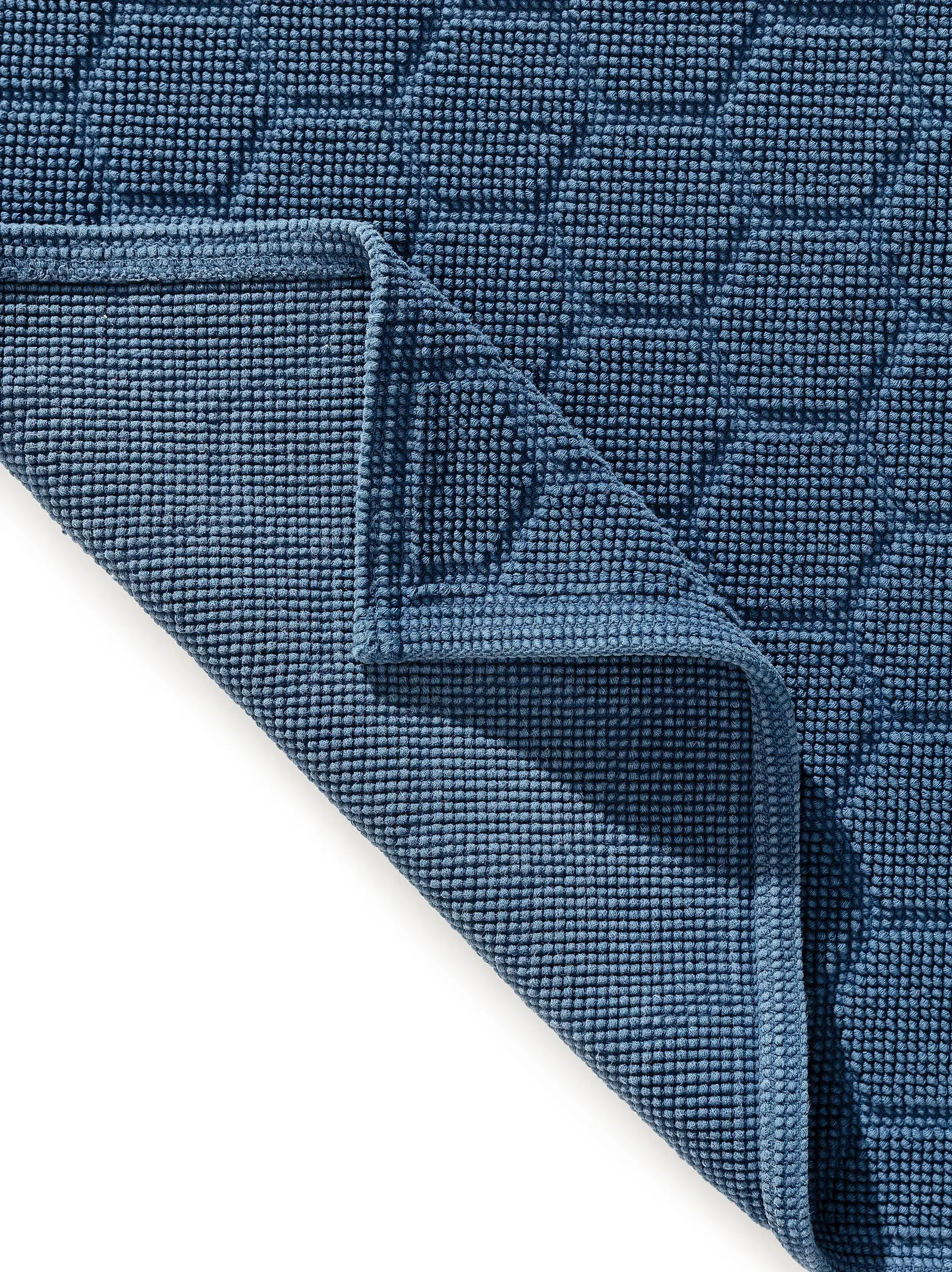 Badmat Jojo Donkerblauw in Effen-ontwerp van 100% Katoen door benuta nest