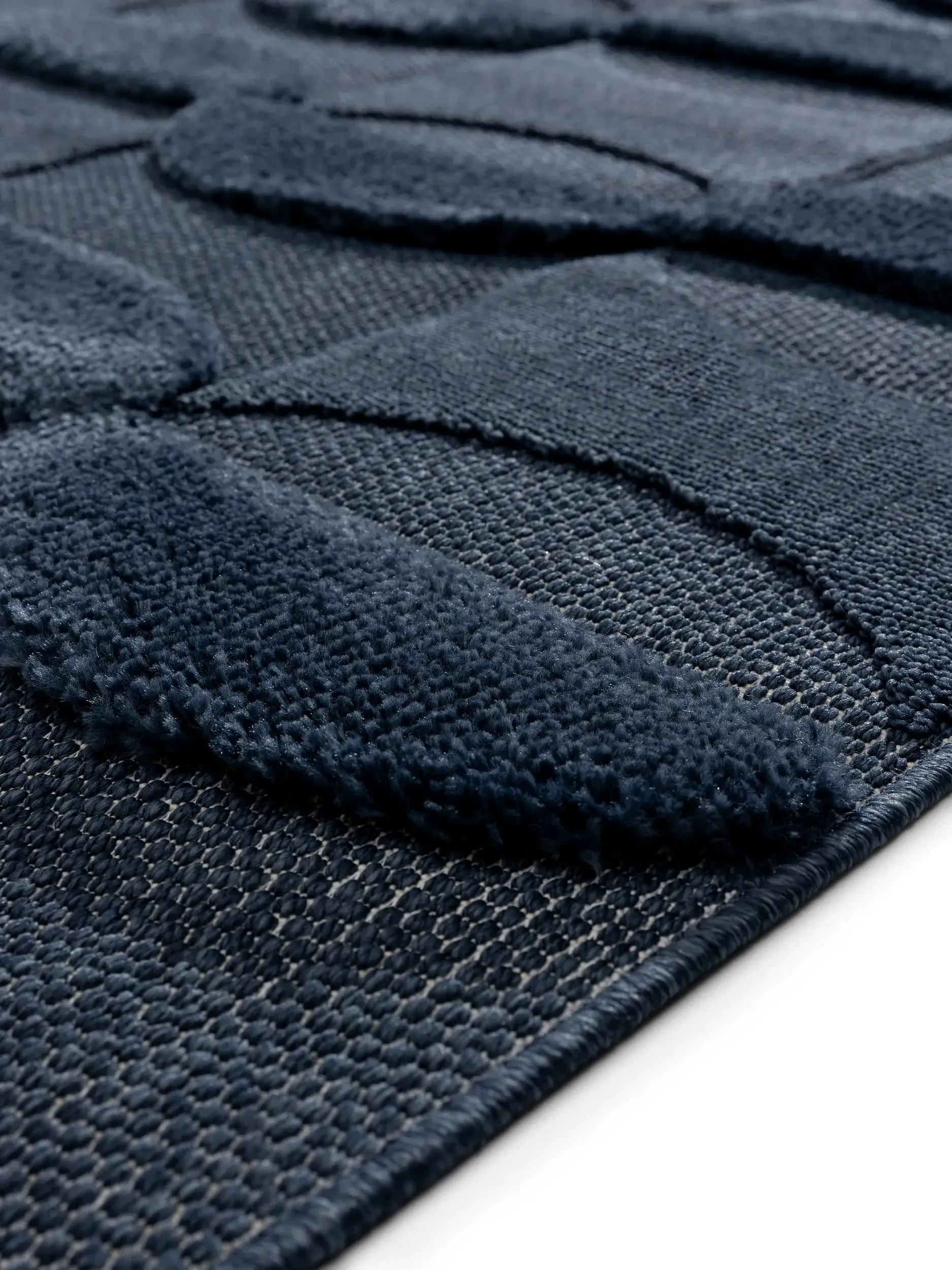 Teppich aus 100% Polypropylen in Blau mit 100% Polypropylen hohem Flor von benuta Pop