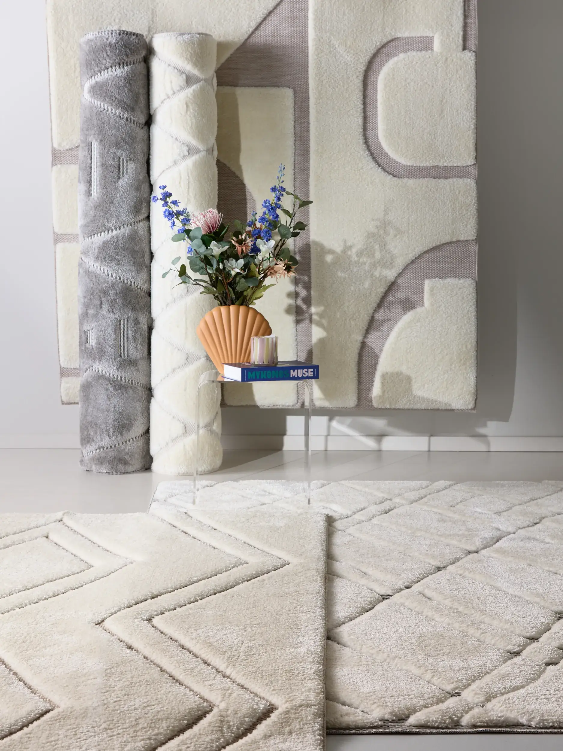 Alfombra de 63% Poliéster, 37% Polipropileno en Blanco con un pelo de {{Placeholder_Pile Height}} de altura de benuta POP
