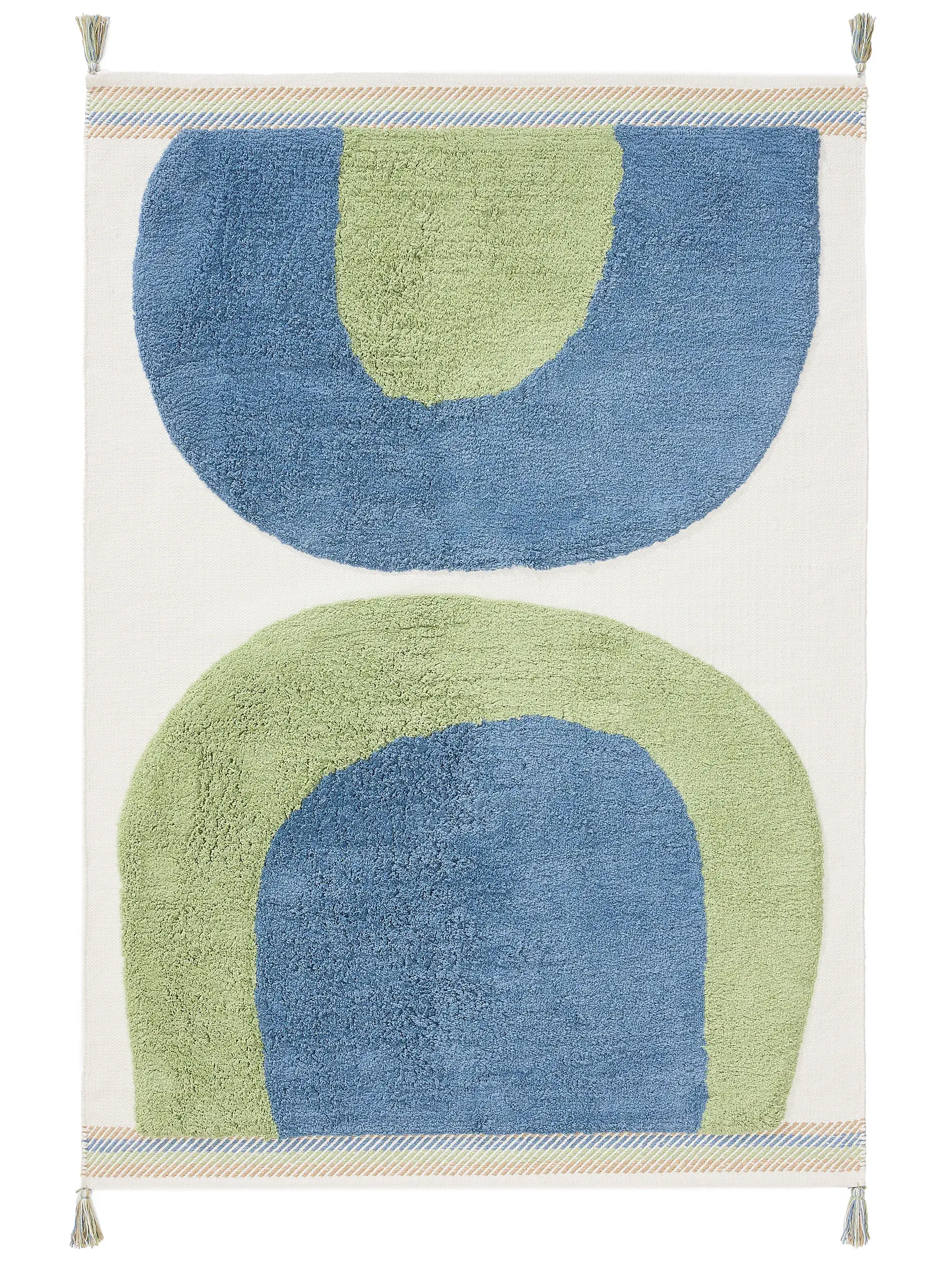 Teppich aus 100% Bio Baumwolle in Blau mit 100% Bio Baumwolle hohem Flor von Lytte