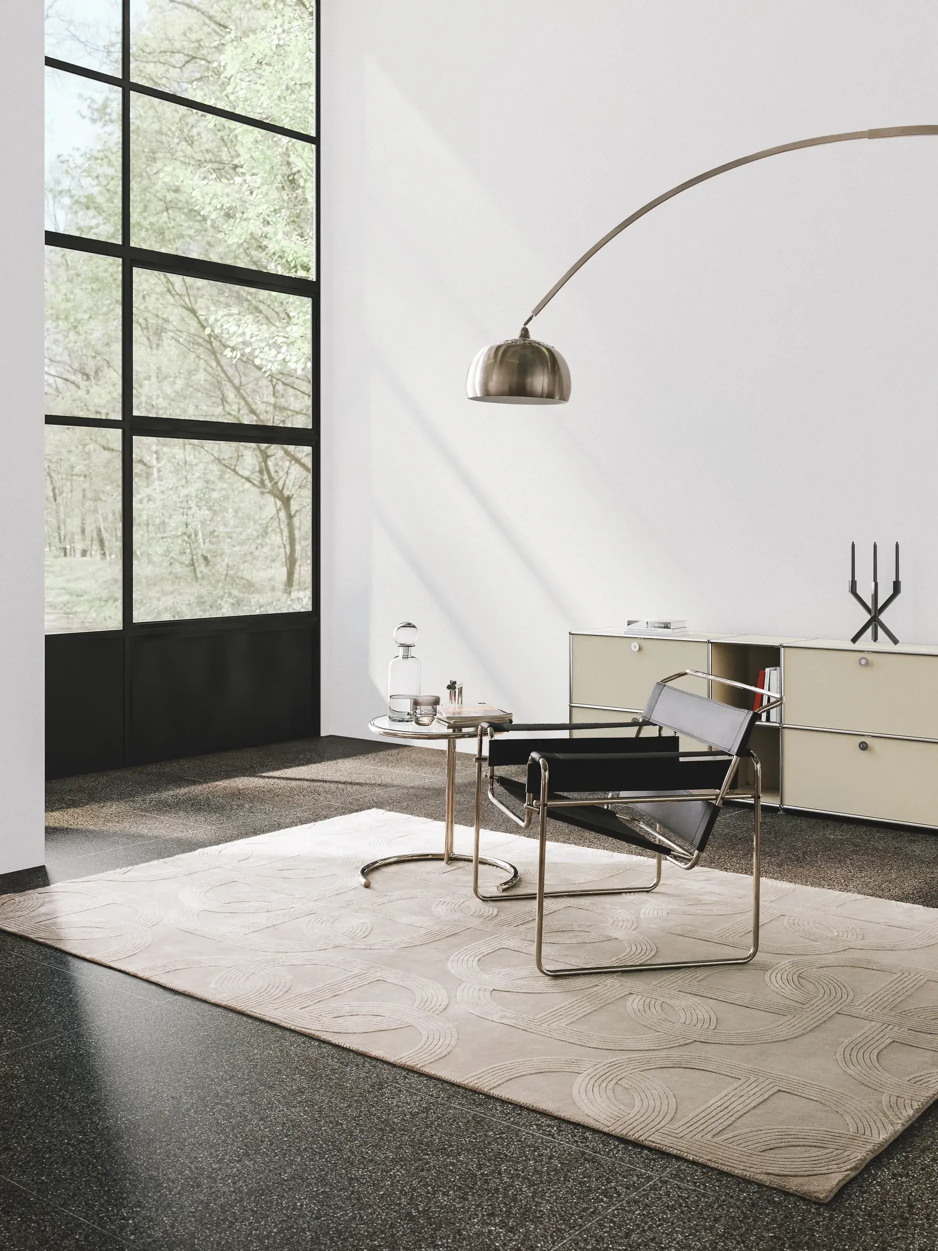 Rug made of 100% Lyocell (TENCEL™) in Beige with a 100% Lyocell (TENCEL™) high pile by benuta Finest