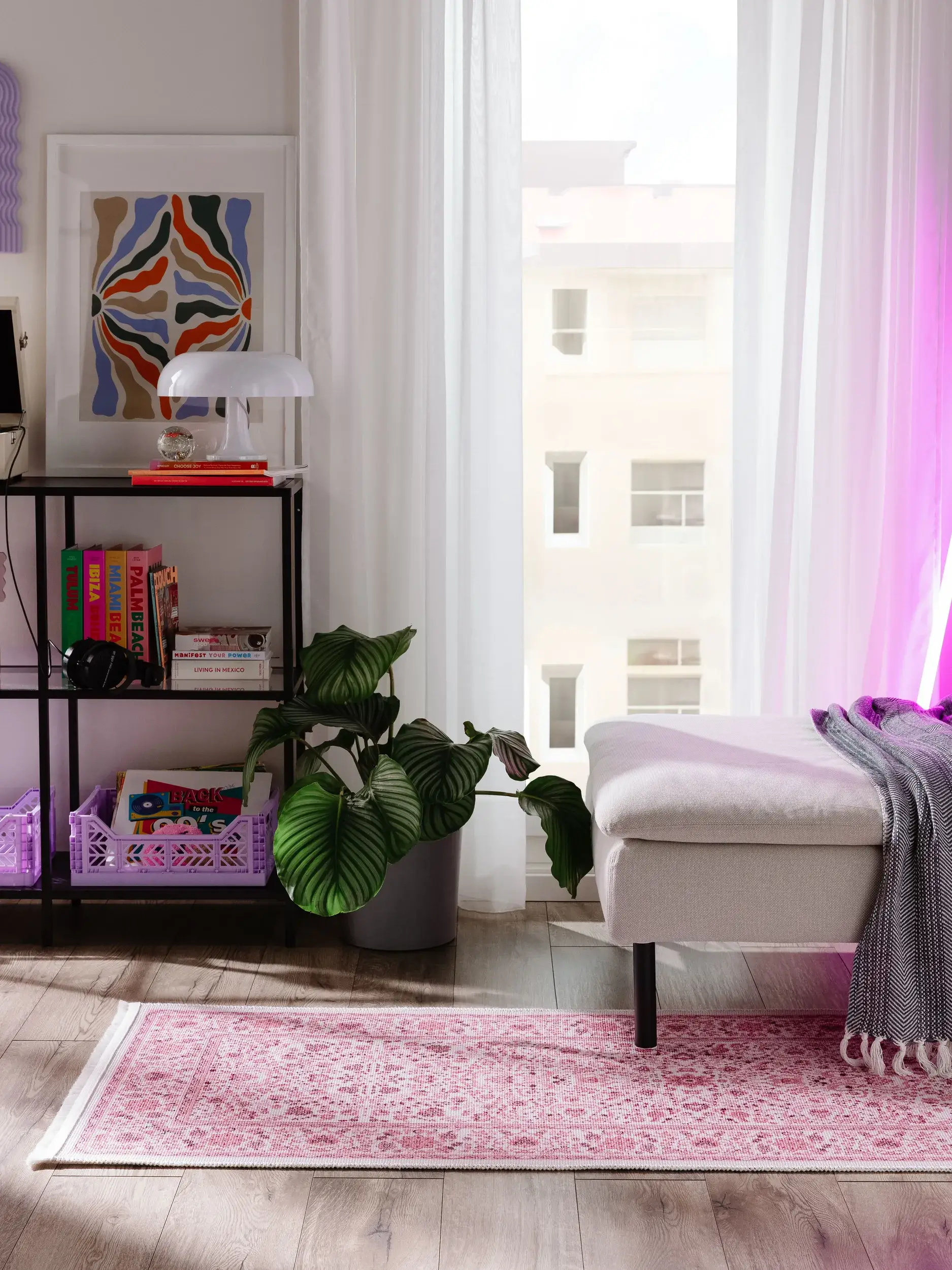 Rug made of 70% Polyester, 30% Baumwolle in Rosa with a 70% Polyester, 30% Baumwolle high pile by benuta Pop