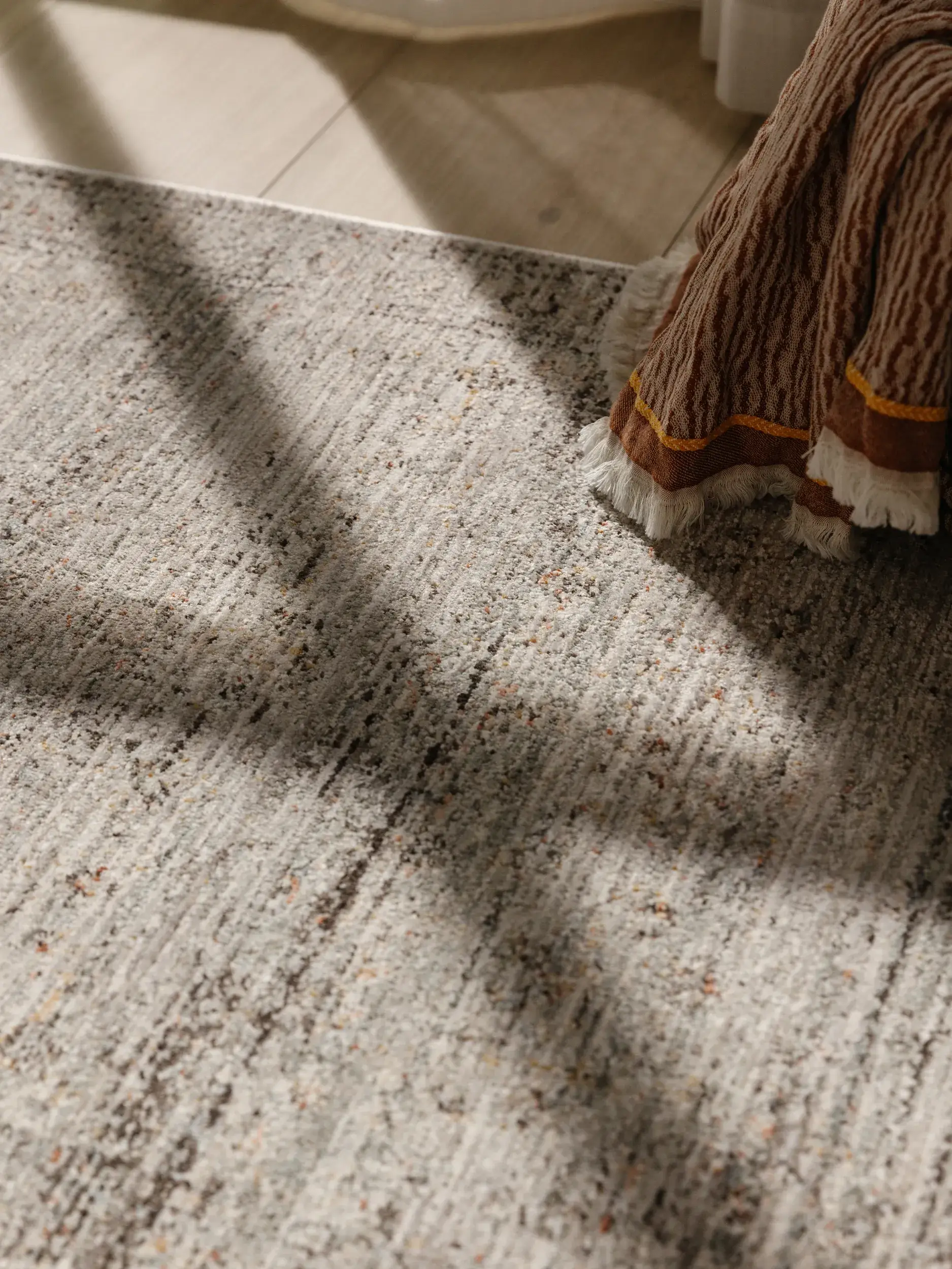 Rug made of 100% Polyester in Grey with a 100% Polyester high pile by benuta Nest
