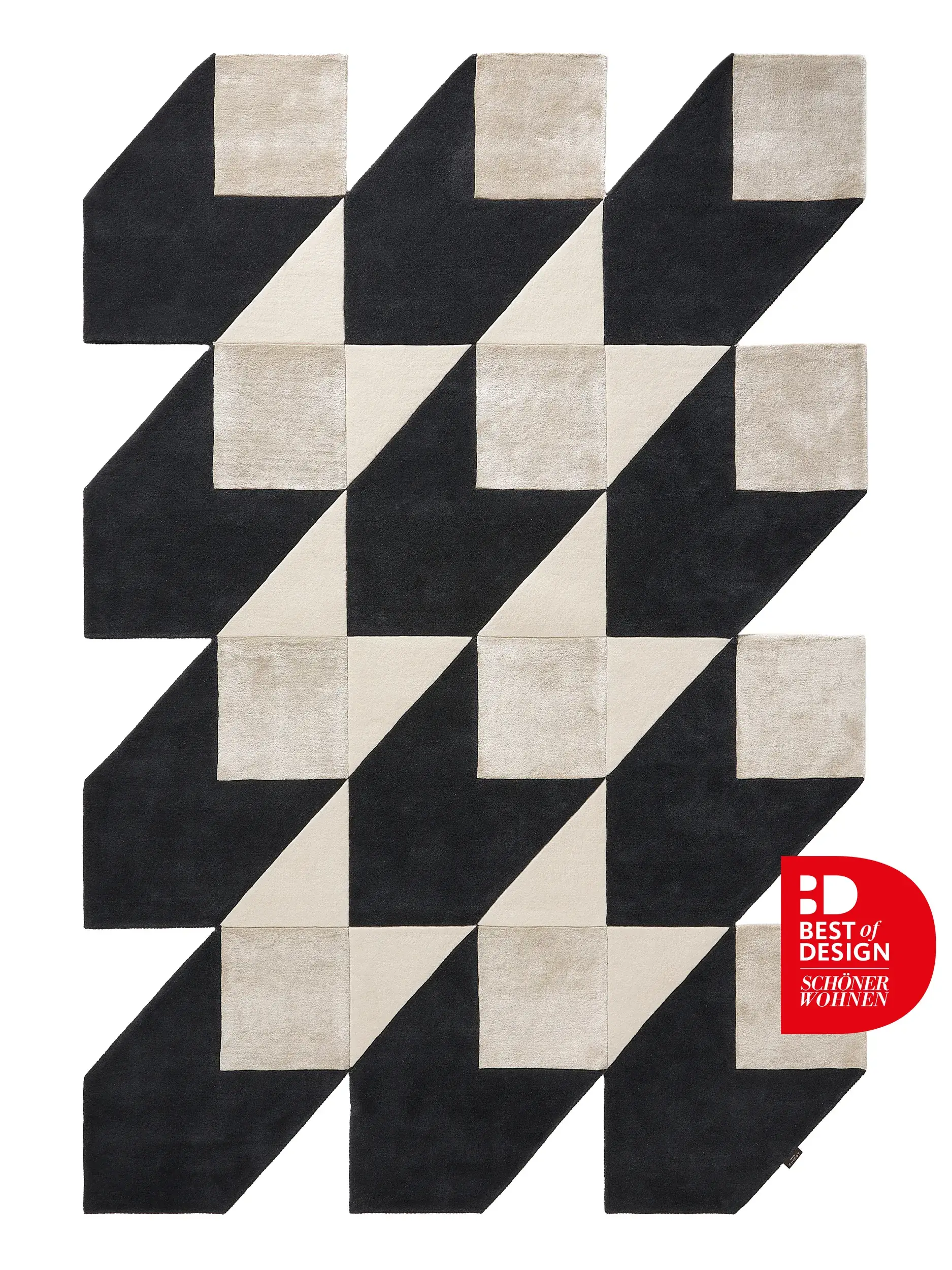Dywan Cubes czarno-biały von 