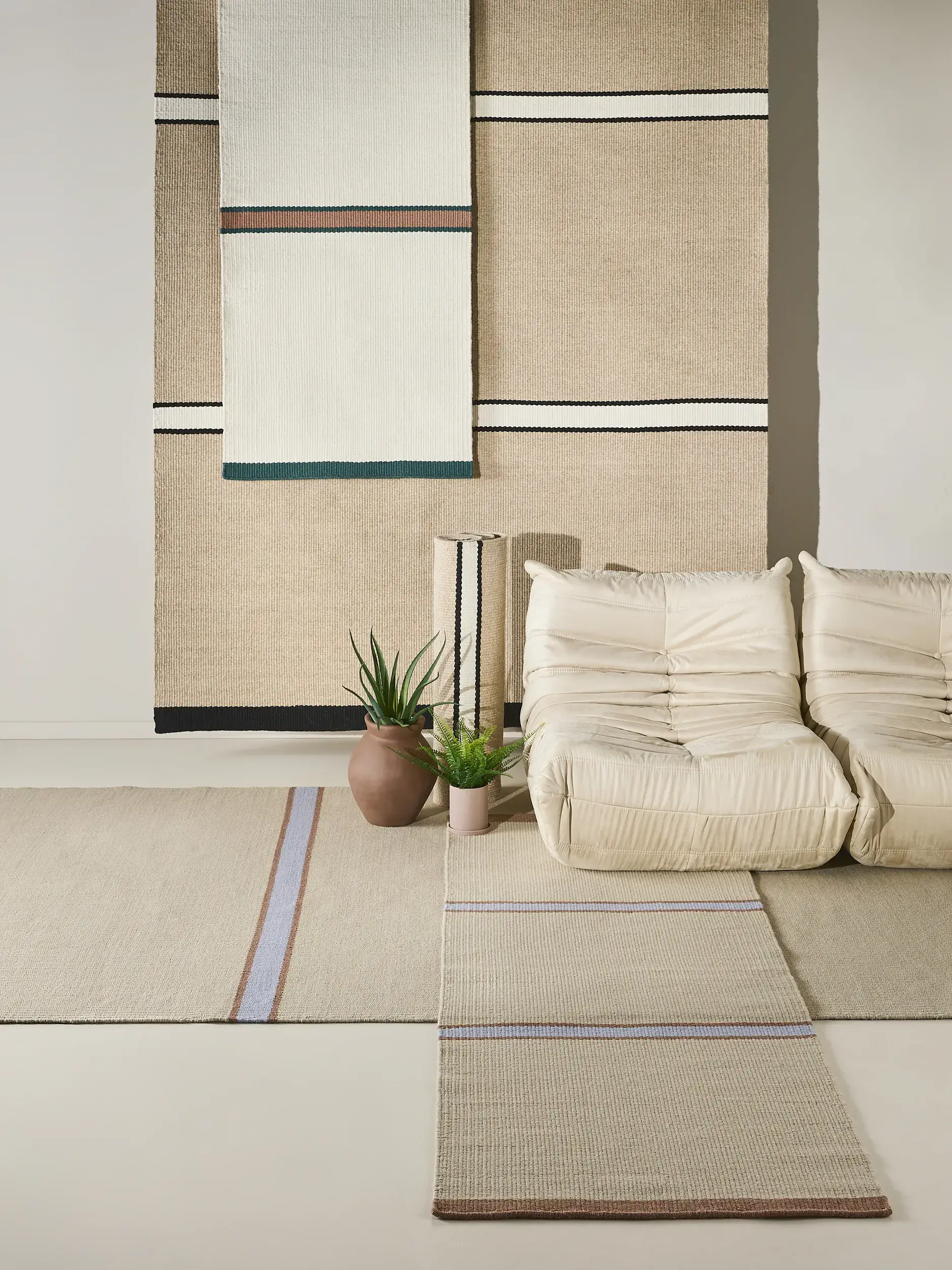 Rug made of 100% Wolle in Beige with a 100% Wolle high pile by benuta Pure
