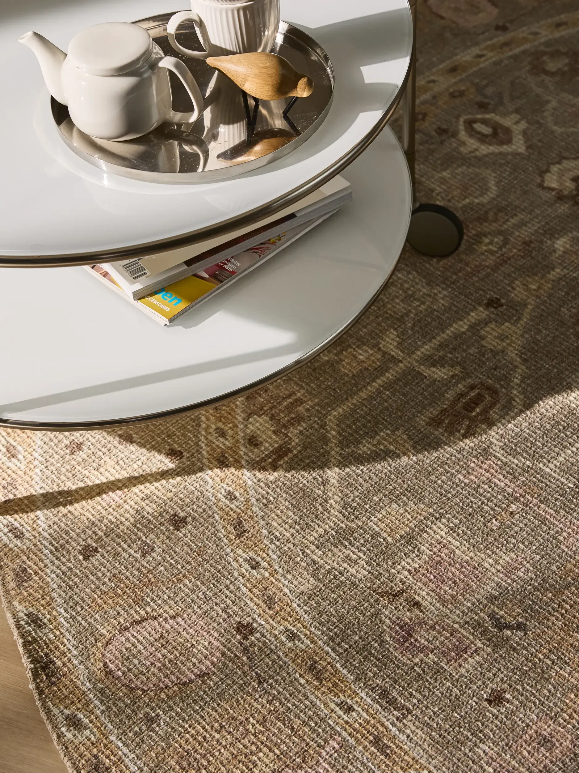 Rug made of 50% Polyester, 50% Polycotton in Beige with a 50% Polyester, 50% Polycotton high pile by benuta Nest