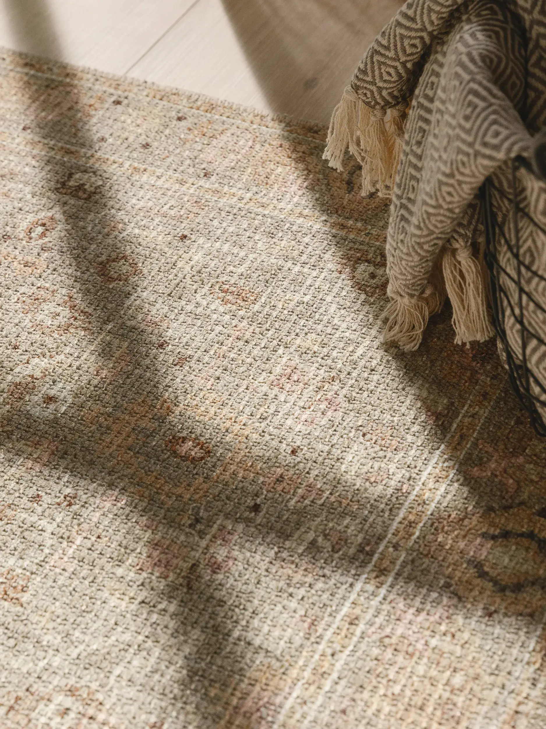 Rug made of 50% Polyester, 50% Polycotton in Beige with a 50% Polyester, 50% Polycotton high pile by benuta Nest