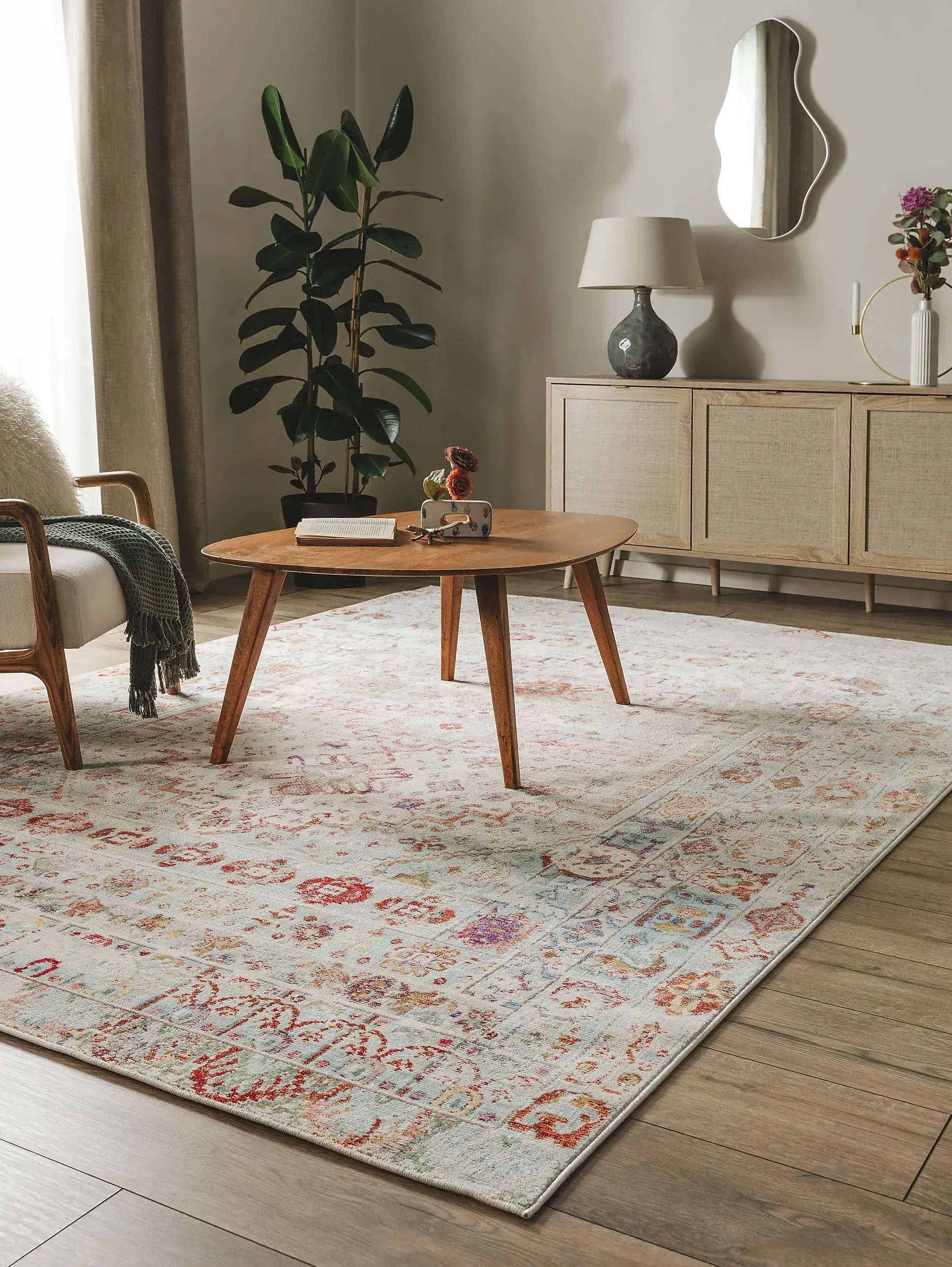 Teppich aus 100% Polyester in Multicolor mit 100% Polyester hohem Flor von benuta Nest