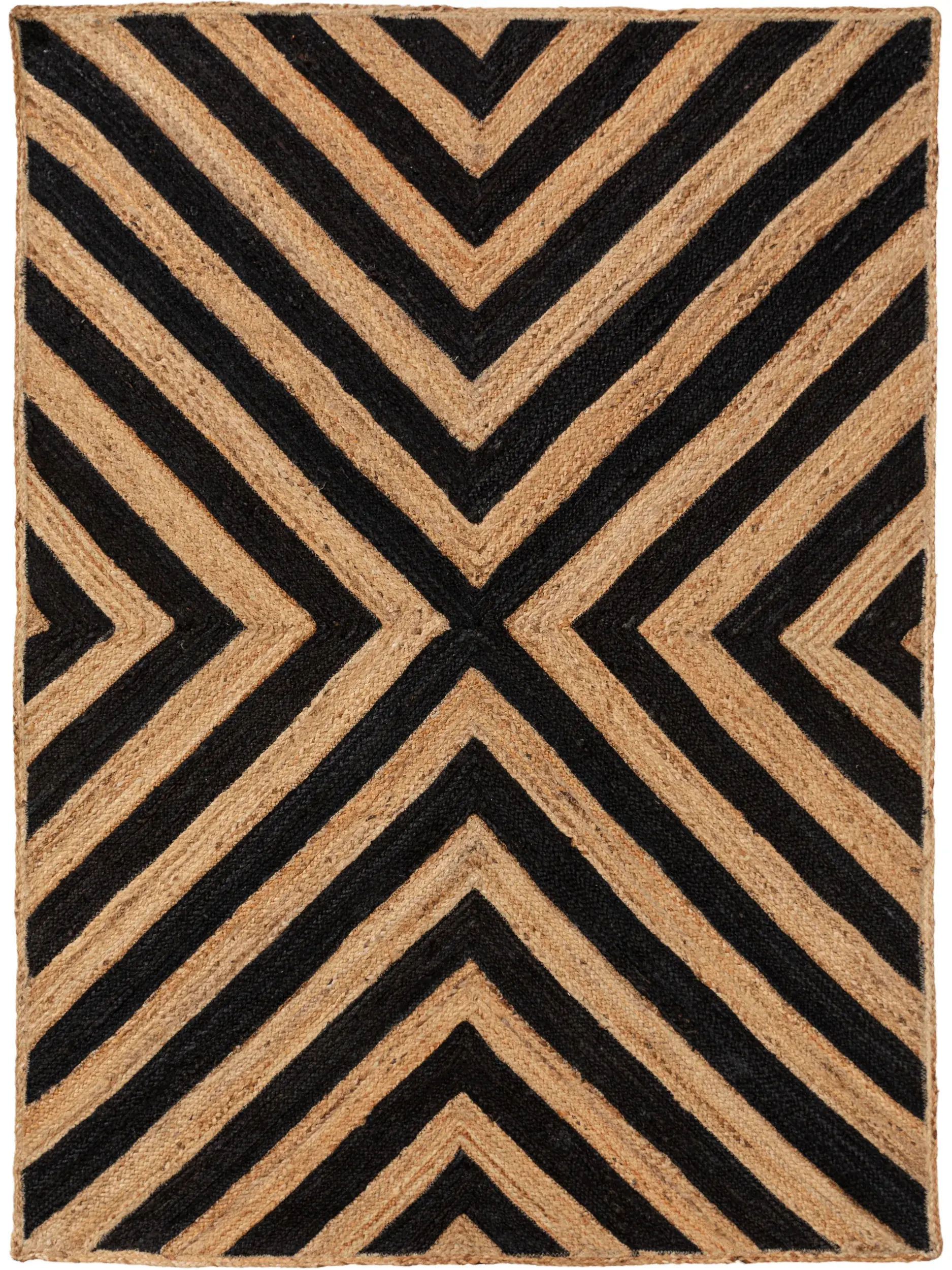 Teppich Britt aus 100% Jute in Schwarz von benuta Pop