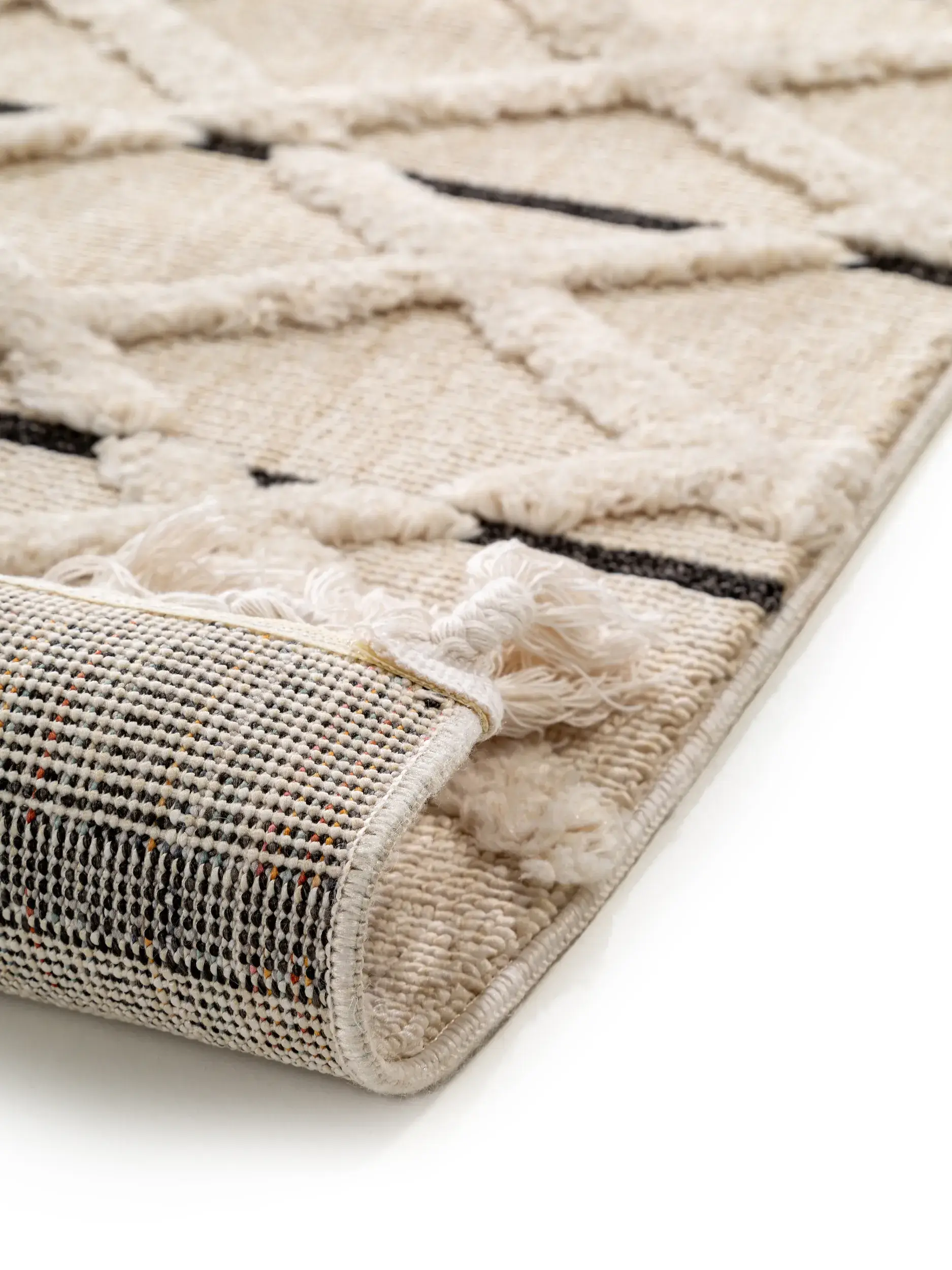Tappeto di 100% Poliestere in Beige con pelo alto 100% Poliestere da benuta POP