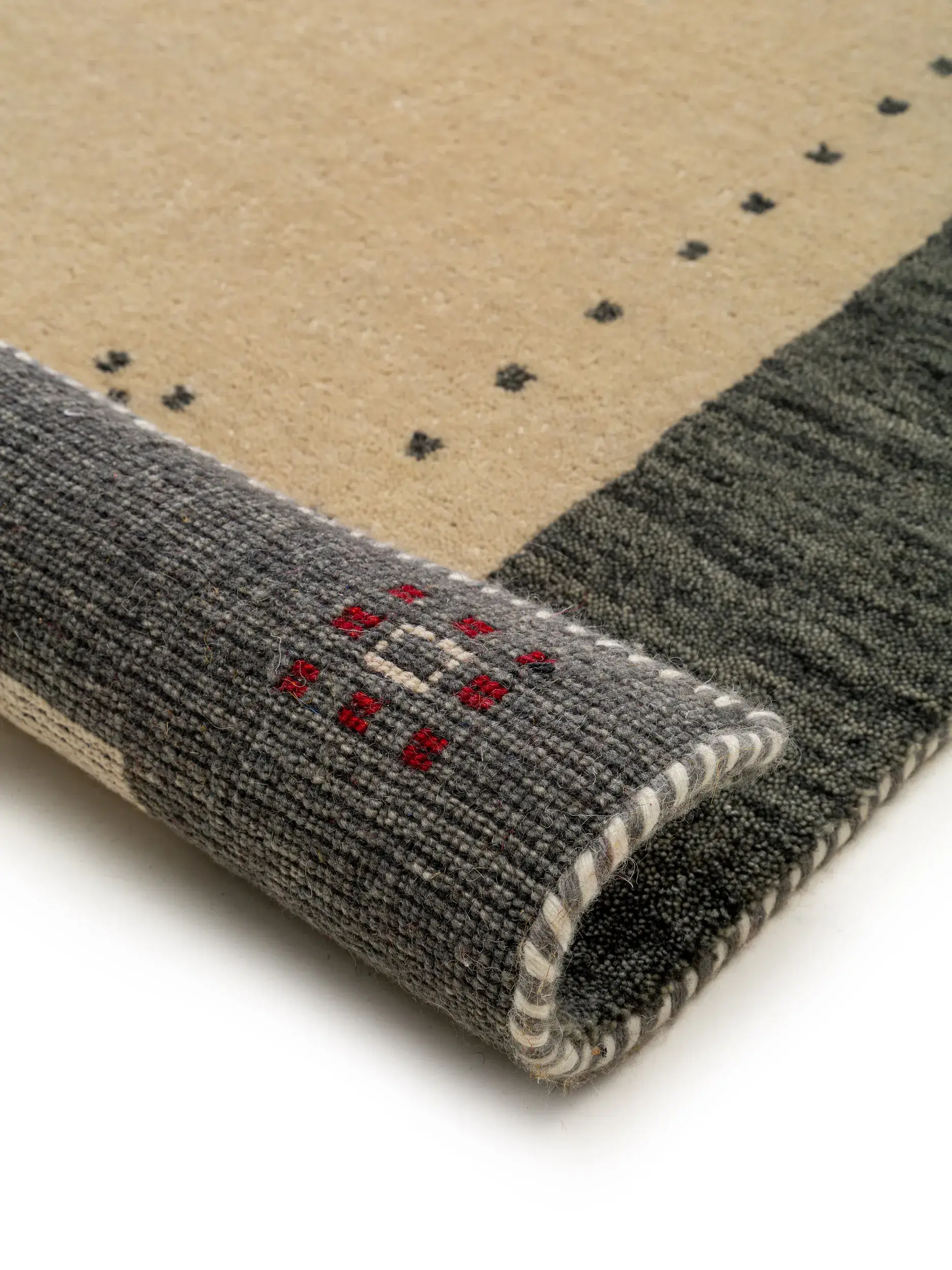 Rug made of 100% Wool in Beige with a 100% Wool high pile by benuta Nest