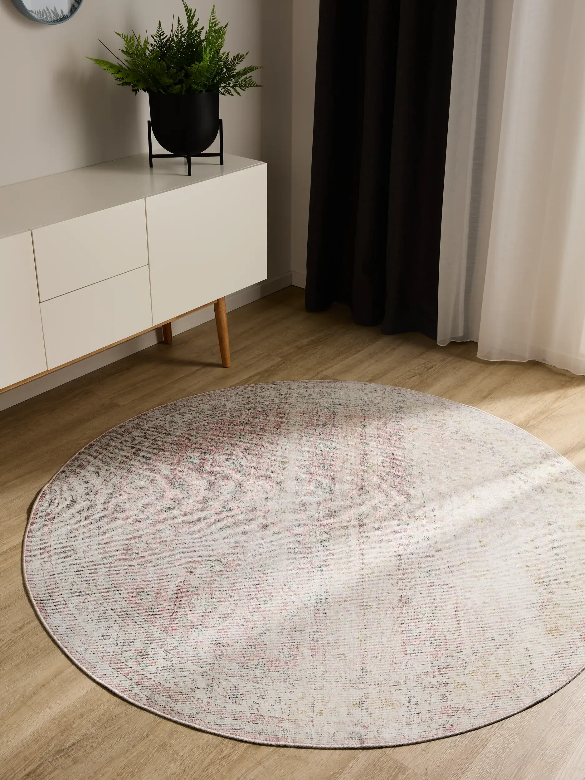 Rug made of 100% Polyester in Beige with a 100% Polyester high pile by benuta Basic