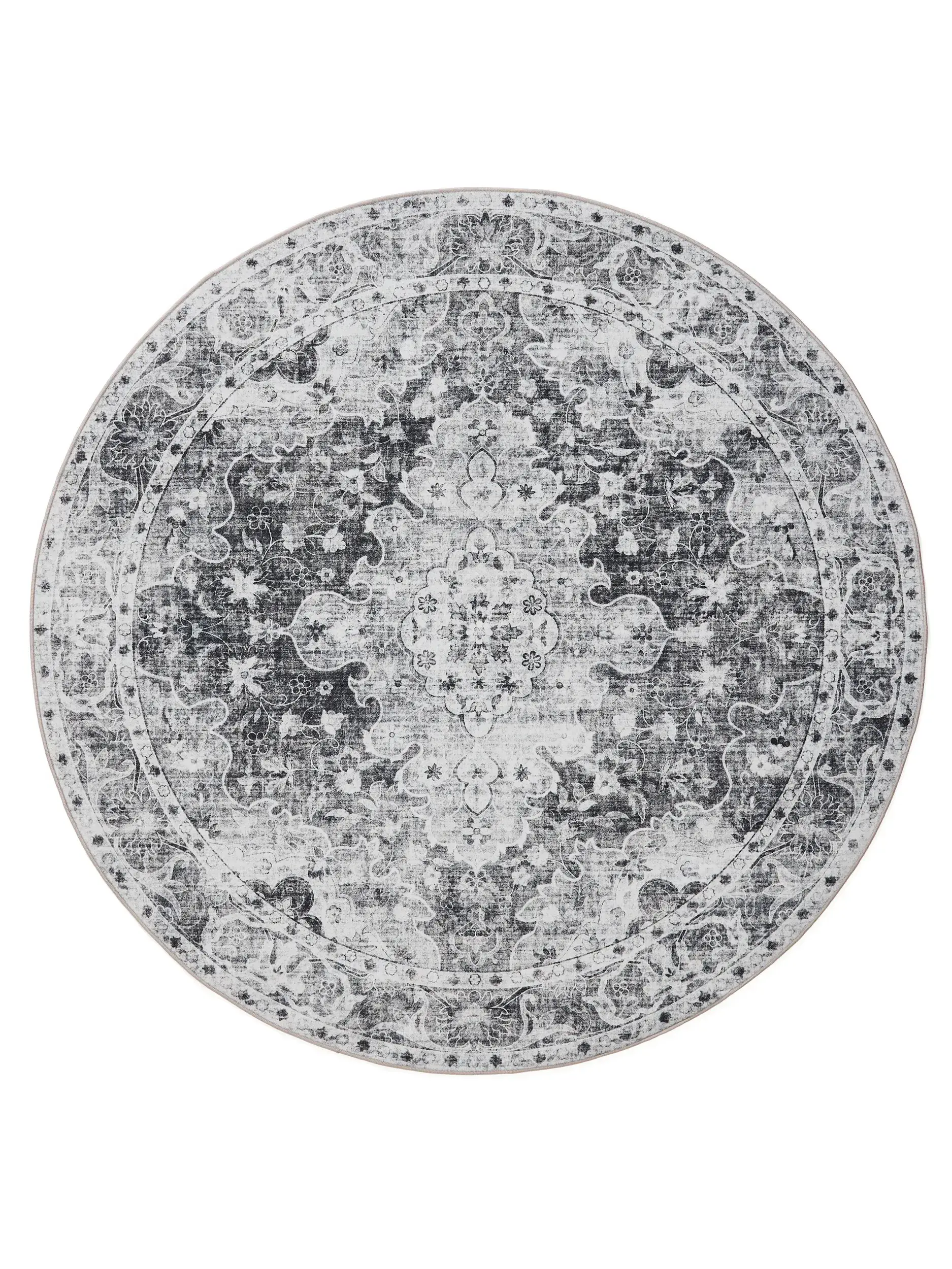 Rug made of 100% Polyester in Grey with a 100% Polyester high pile by benuta Basic