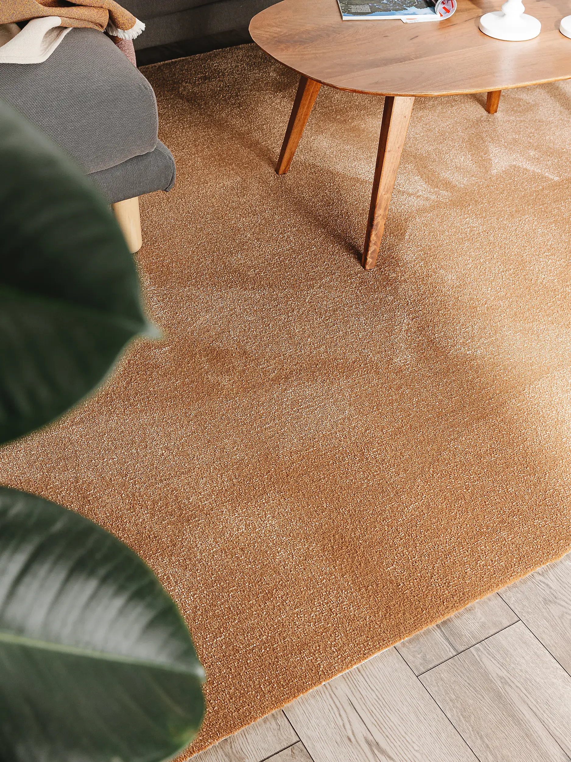 Teppich aus 100% Polypropylen in Braun mit 100% Polypropylen hohem Flor von benuta Nest