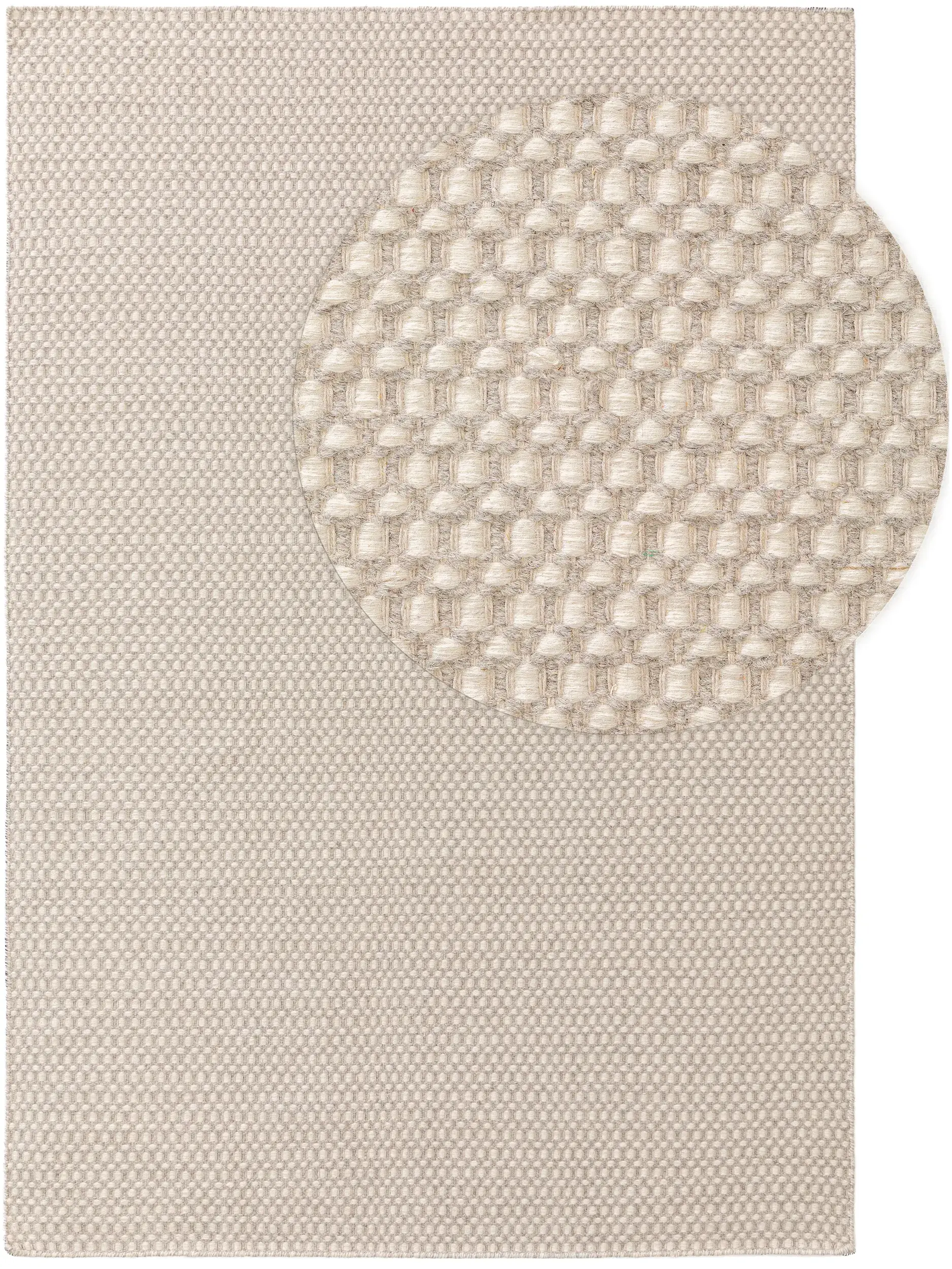 Matta av 80% Ull, 20% Bomull i Beige med 80% Ull, 20% Bomull hög lugg från benuta Finest