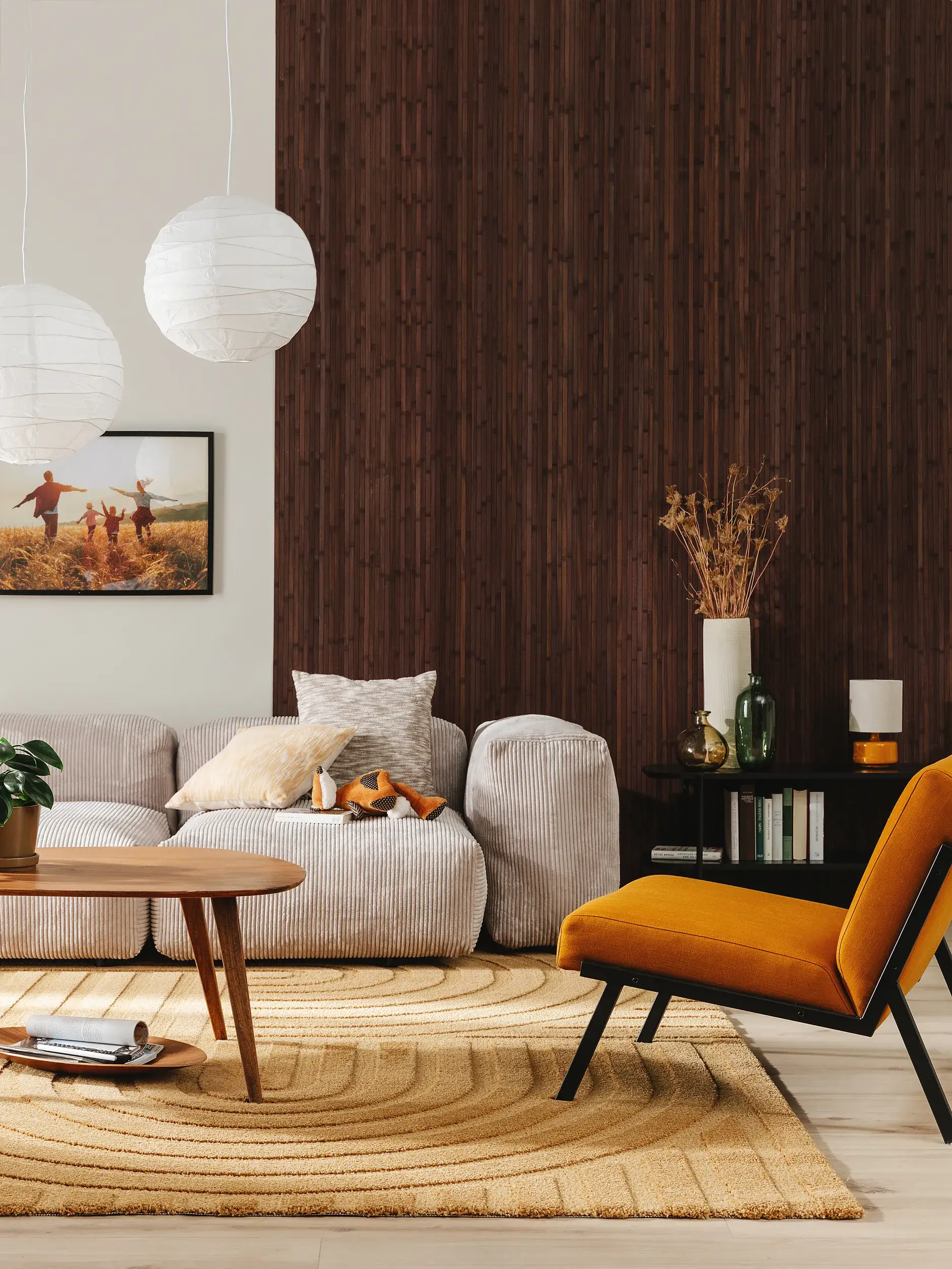 Teppich aus 60% Polypropylen, 40% Polyester in Gelb mit 60% Polypropylen, 40% Polyester hohem Flor von benuta Nest